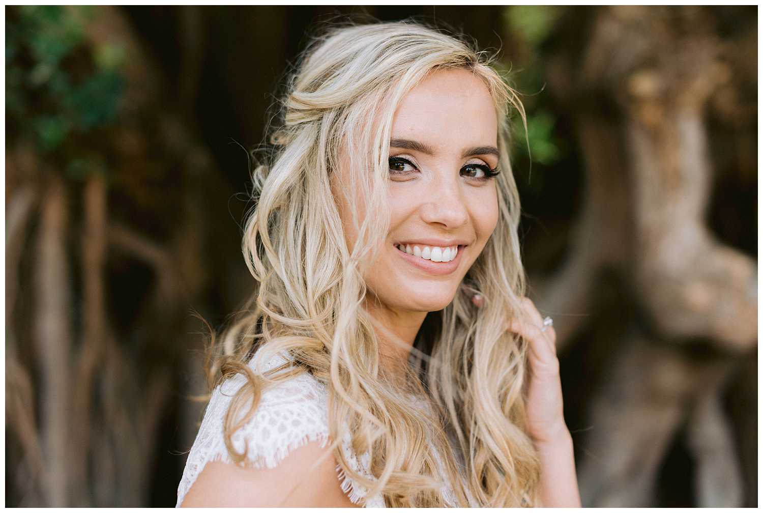 Close up of Kelsey, her bridal make-up is on point!