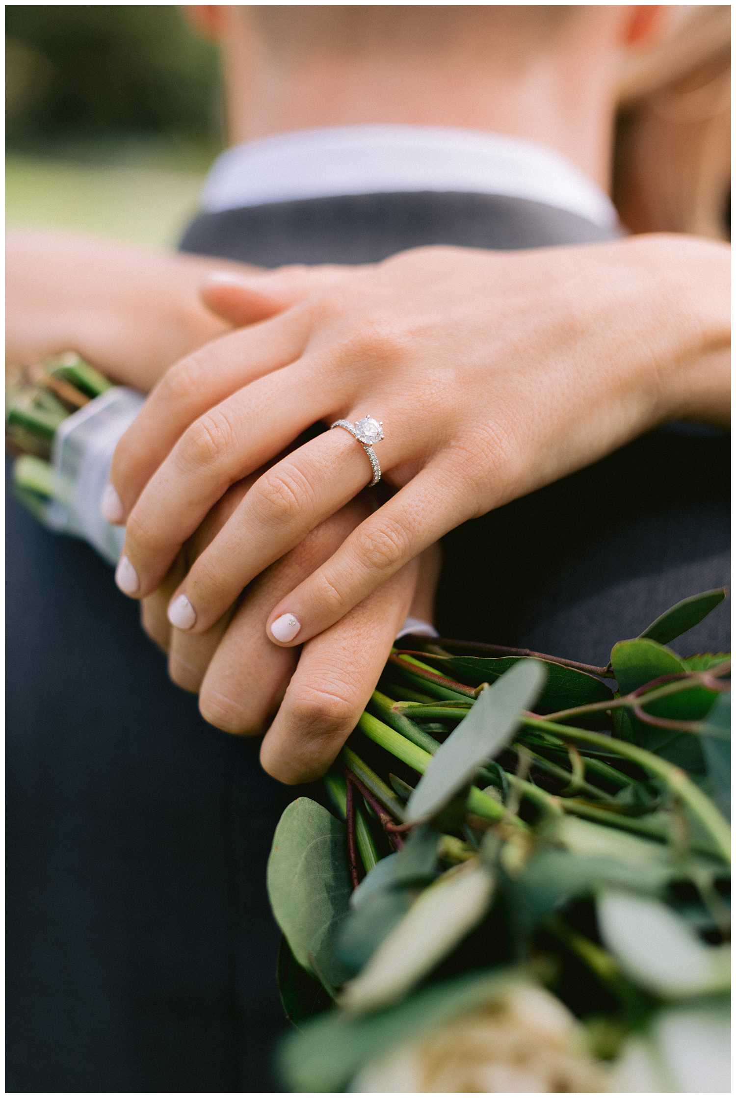 Close of up of Kelsey's wedding ring