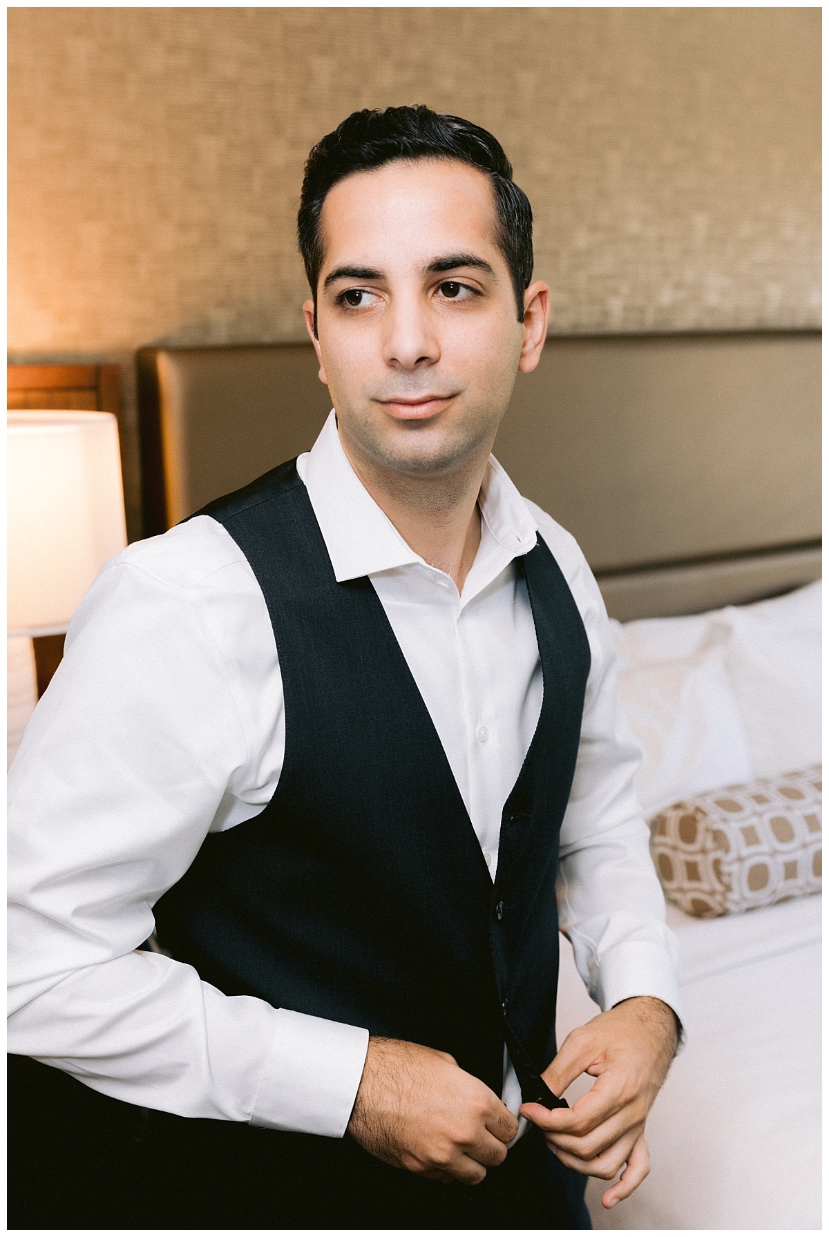 Niv before the Fairview Crystal Springs Golf Course wedding