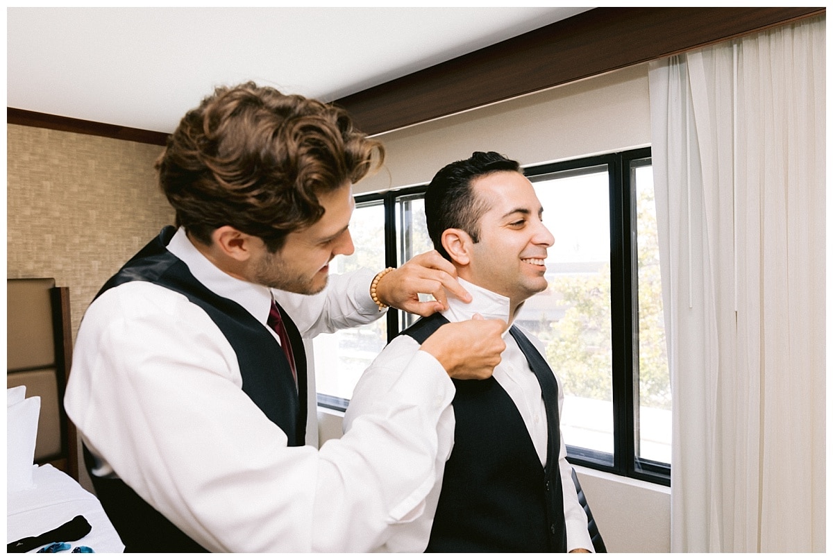 Niv getting ready for his Fairview Crystal Springs Golf Course wedding
