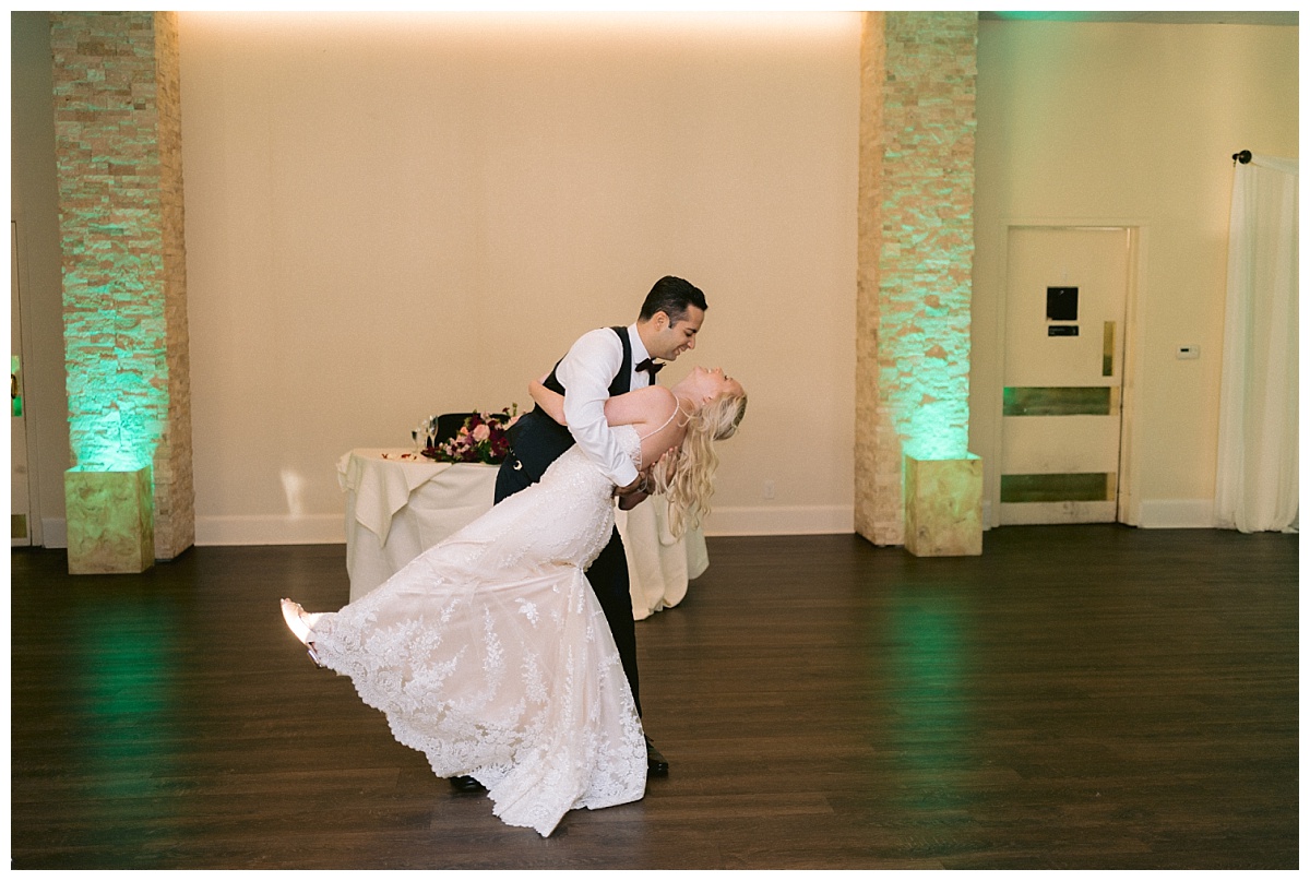 Niv dips Alyssa during first dance
