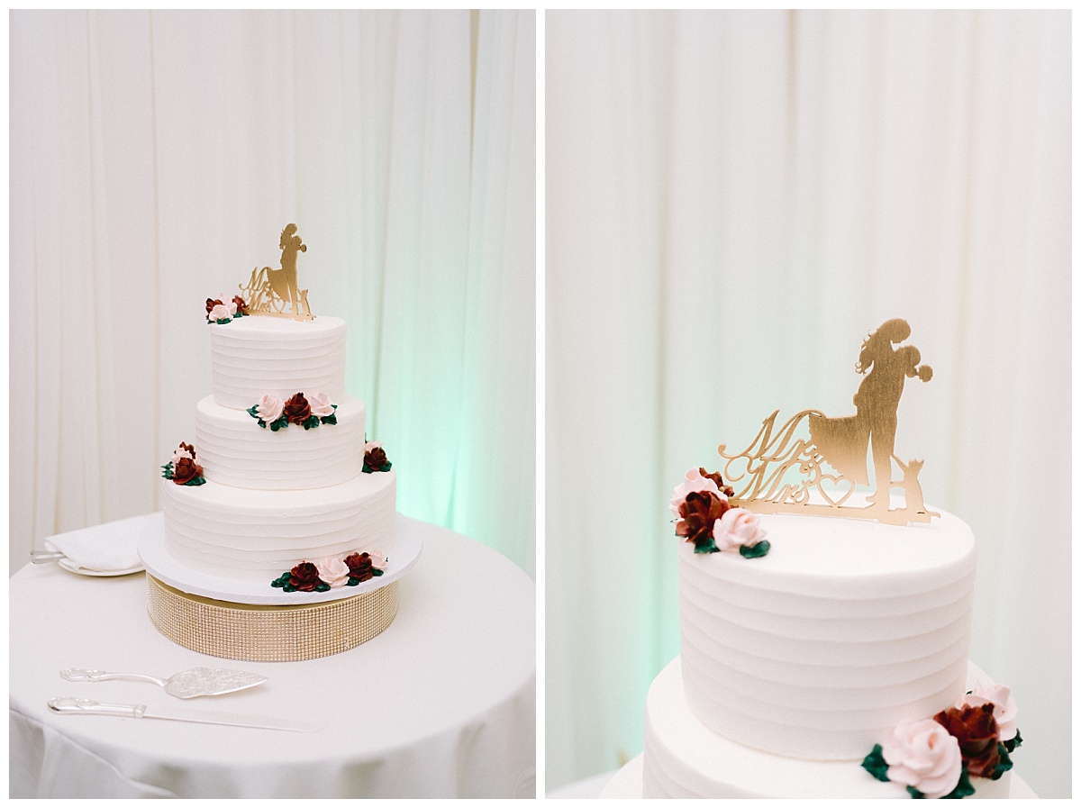 Three tiered wedding cake