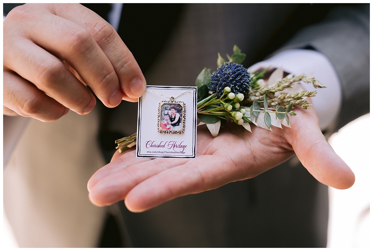 Boutonniere family photo charm