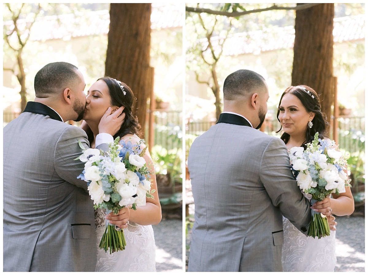 first look before the wedding ceremony