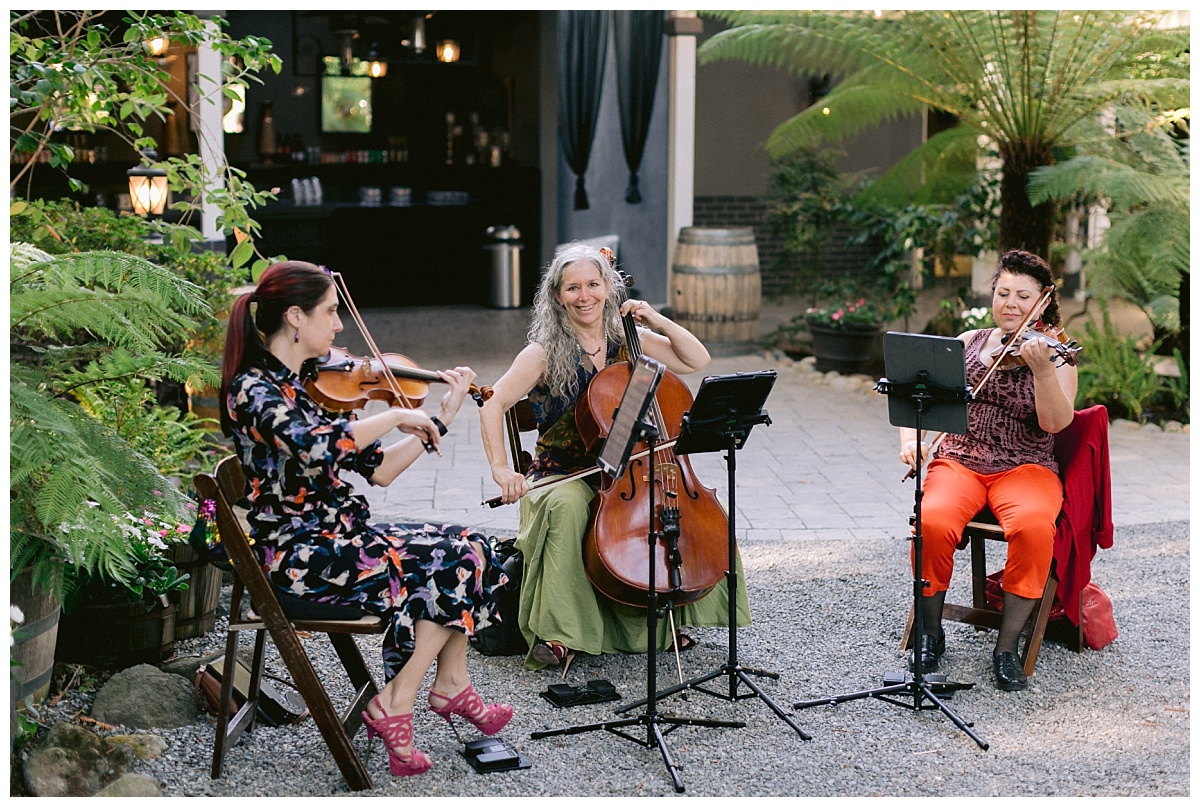 Live wedding ceremony music, three piece string trio band