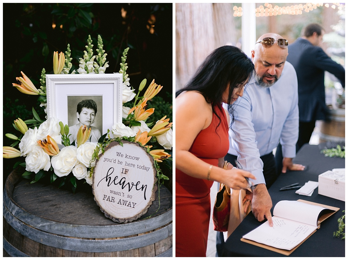 Guests book and family photos