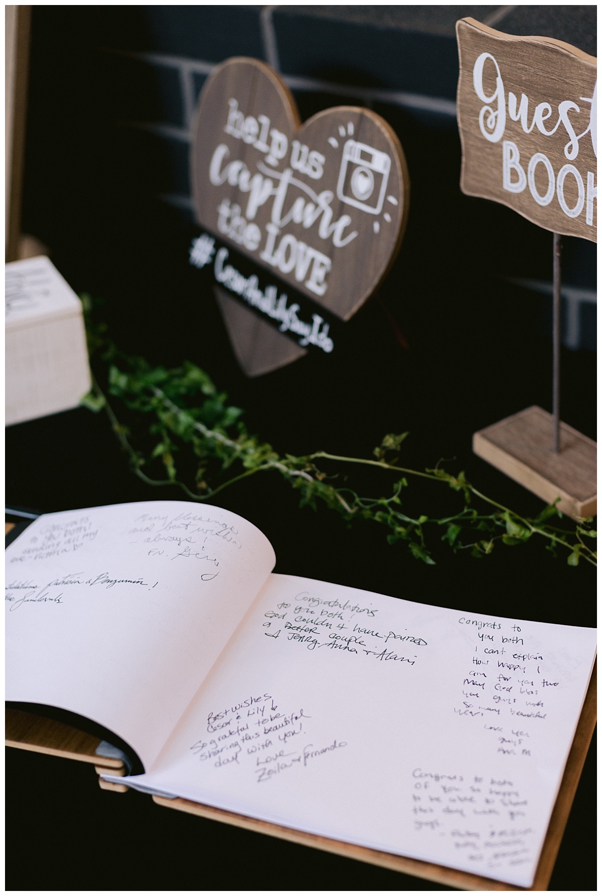 Custom guest book, wedding reception