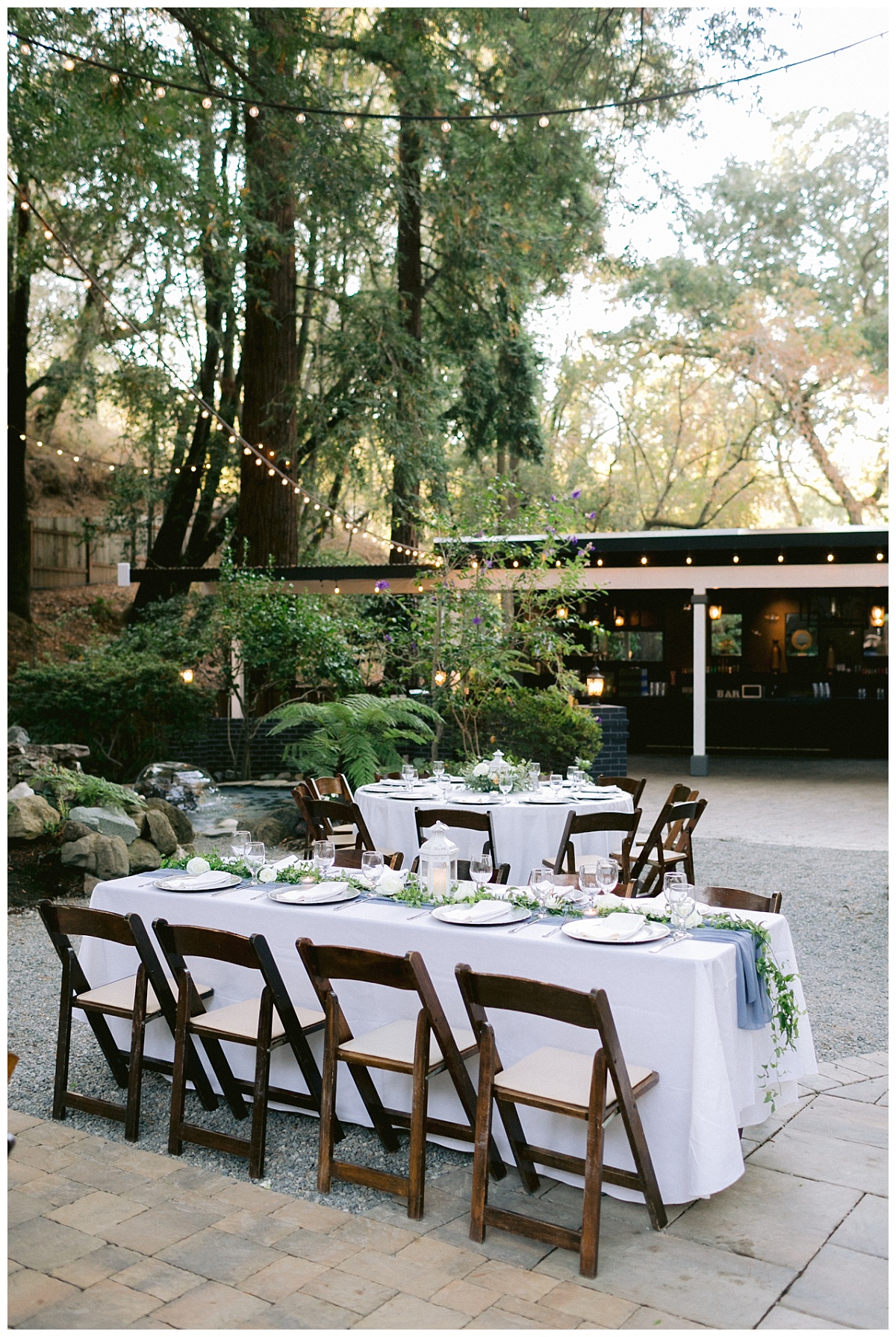 Outdoor wedding reception decor