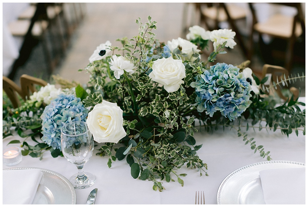 Wedding reception table wedding florals