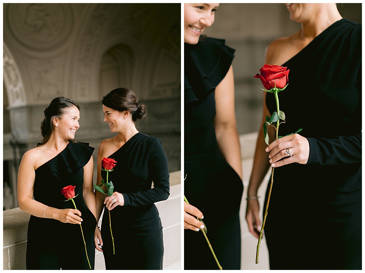couple's portraits after the Sweet SF City Hall Elopement Ceremony