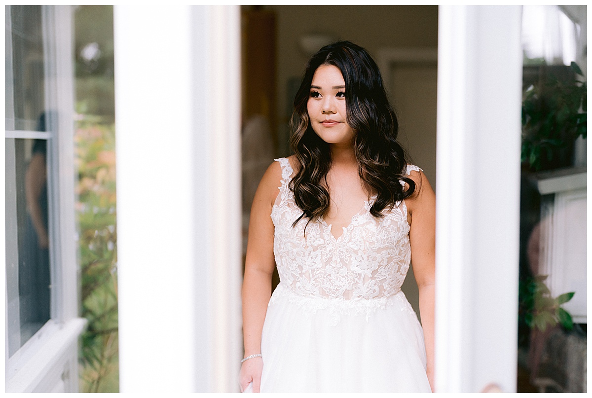 Portrait of Brianna after getting ready for the wedding