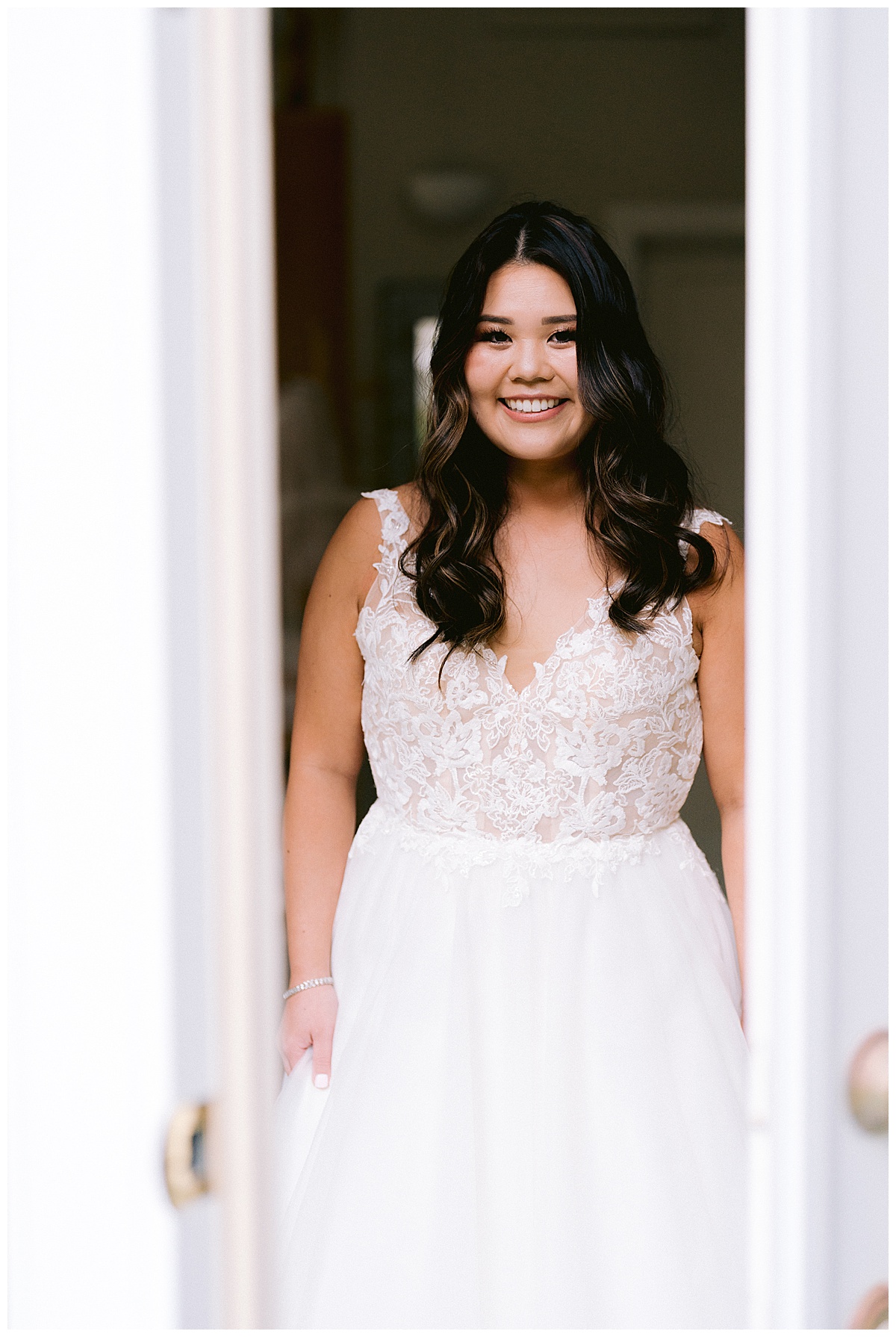 Portrait of Brianna, smiling, before the wedding