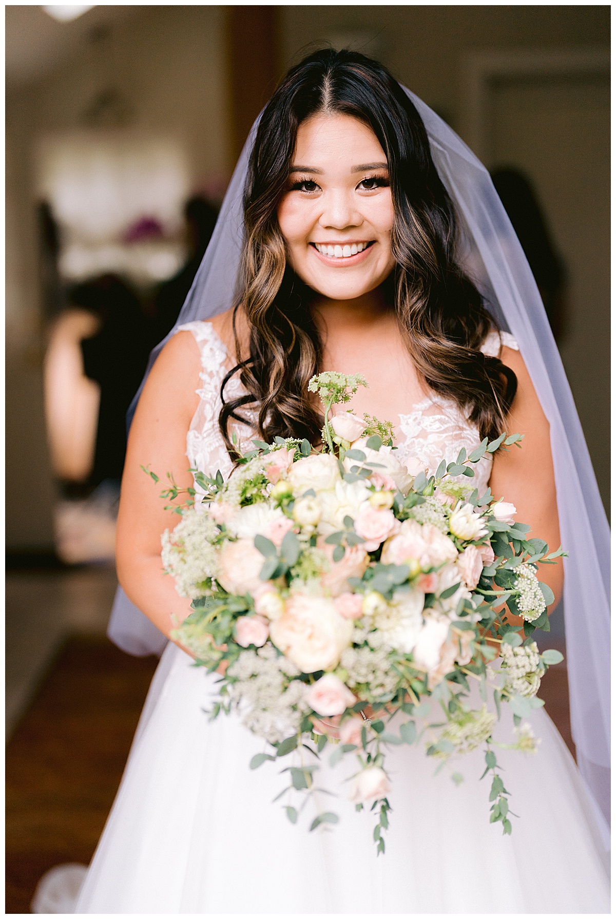 Brianna with her bridal bouquet