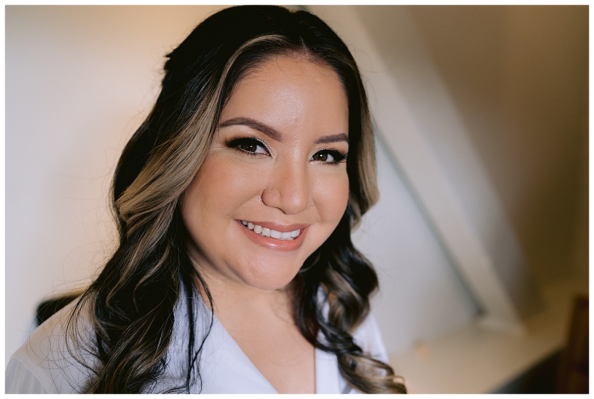 Keyla, glowing, before her Golden Gate Club Wedding 