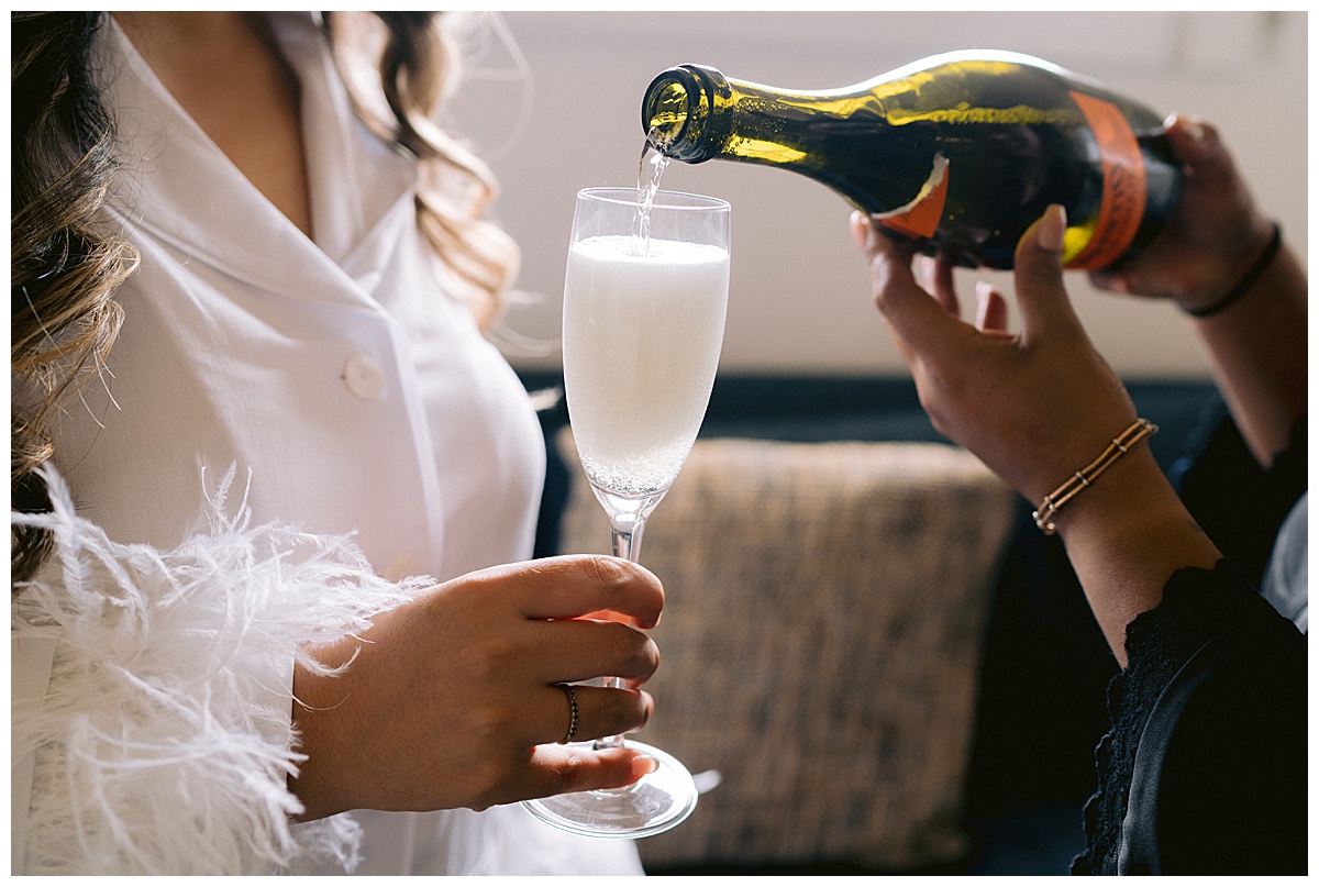 Champagne before the wedding