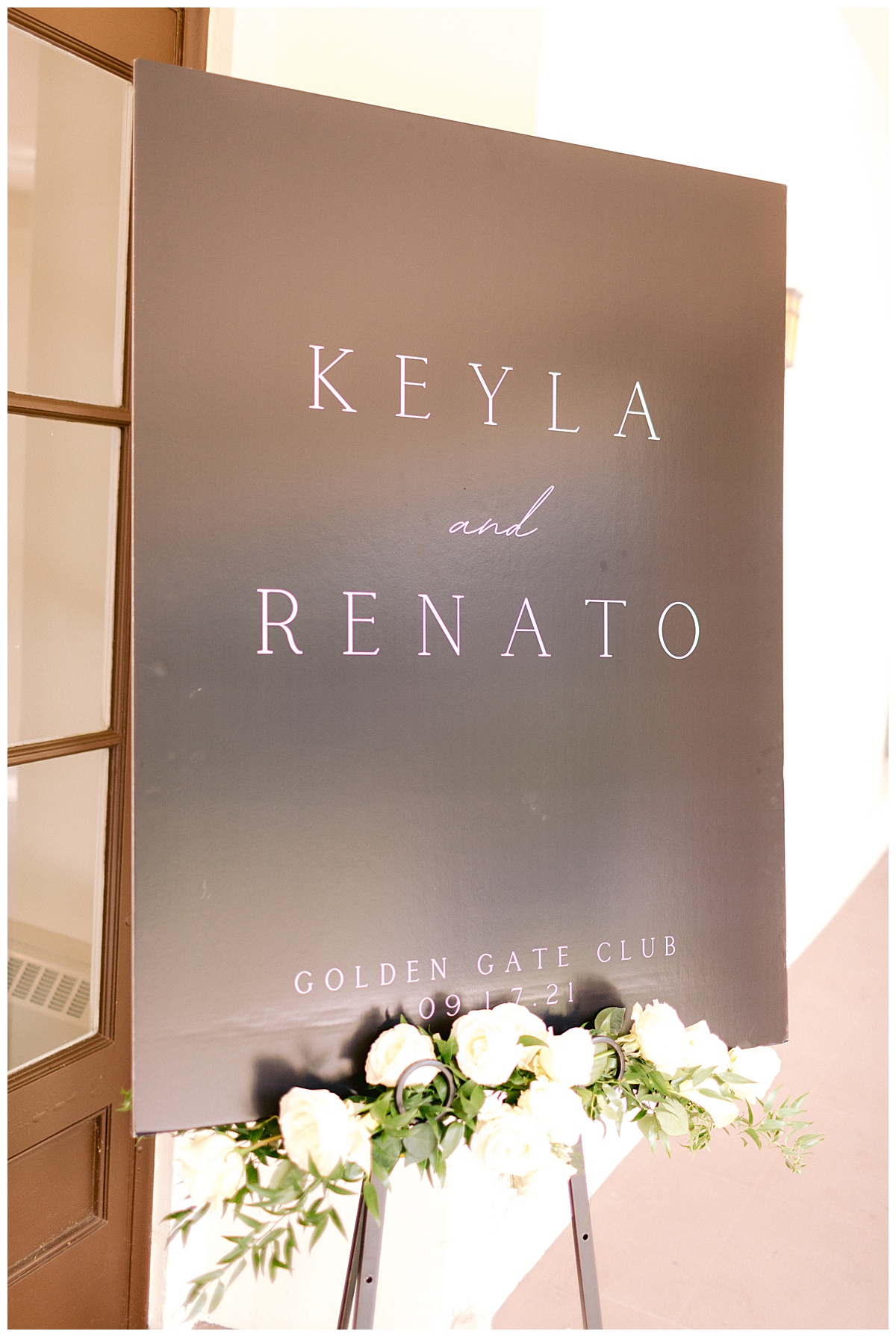 Custom signage for Keyla and Renato's wedding