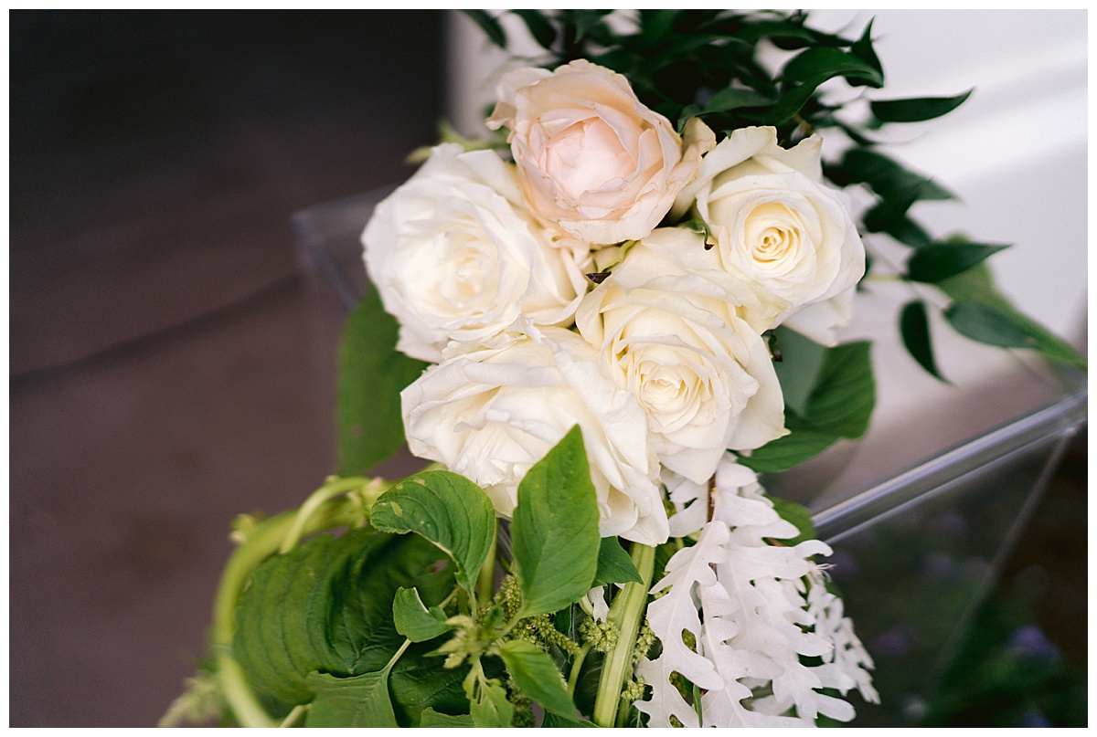 Wedding florals for the Golden Gate Club wedding ceremony