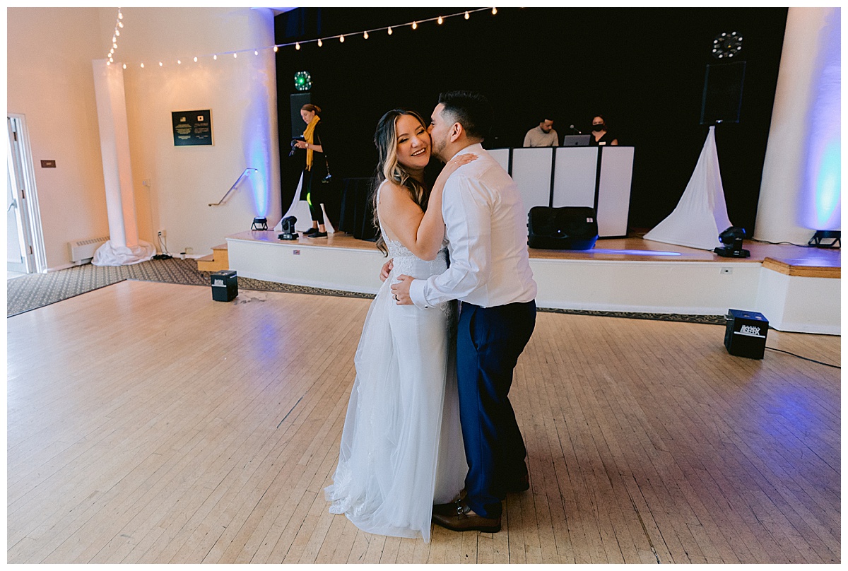 Keyla and Renato's first dance after their Golden Gate Club wedding ceremony