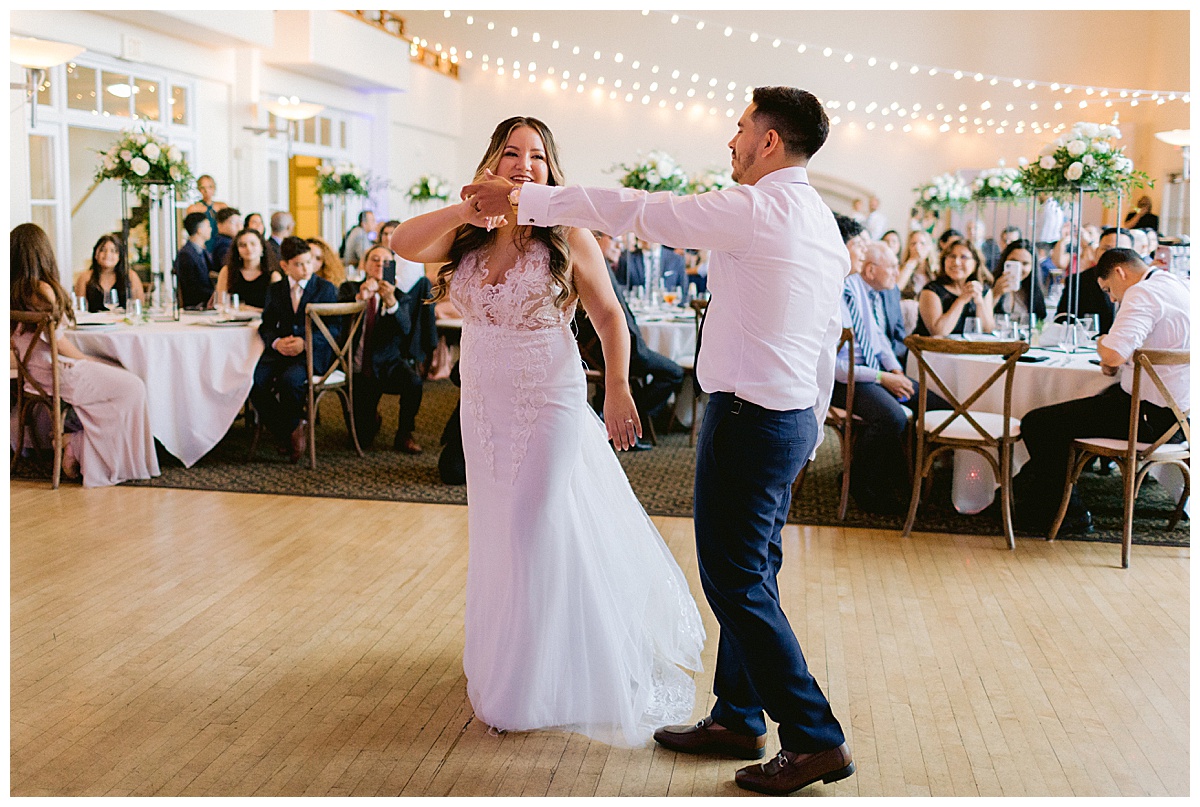 Keyla and Renato's first dance at the Golden Gate Club