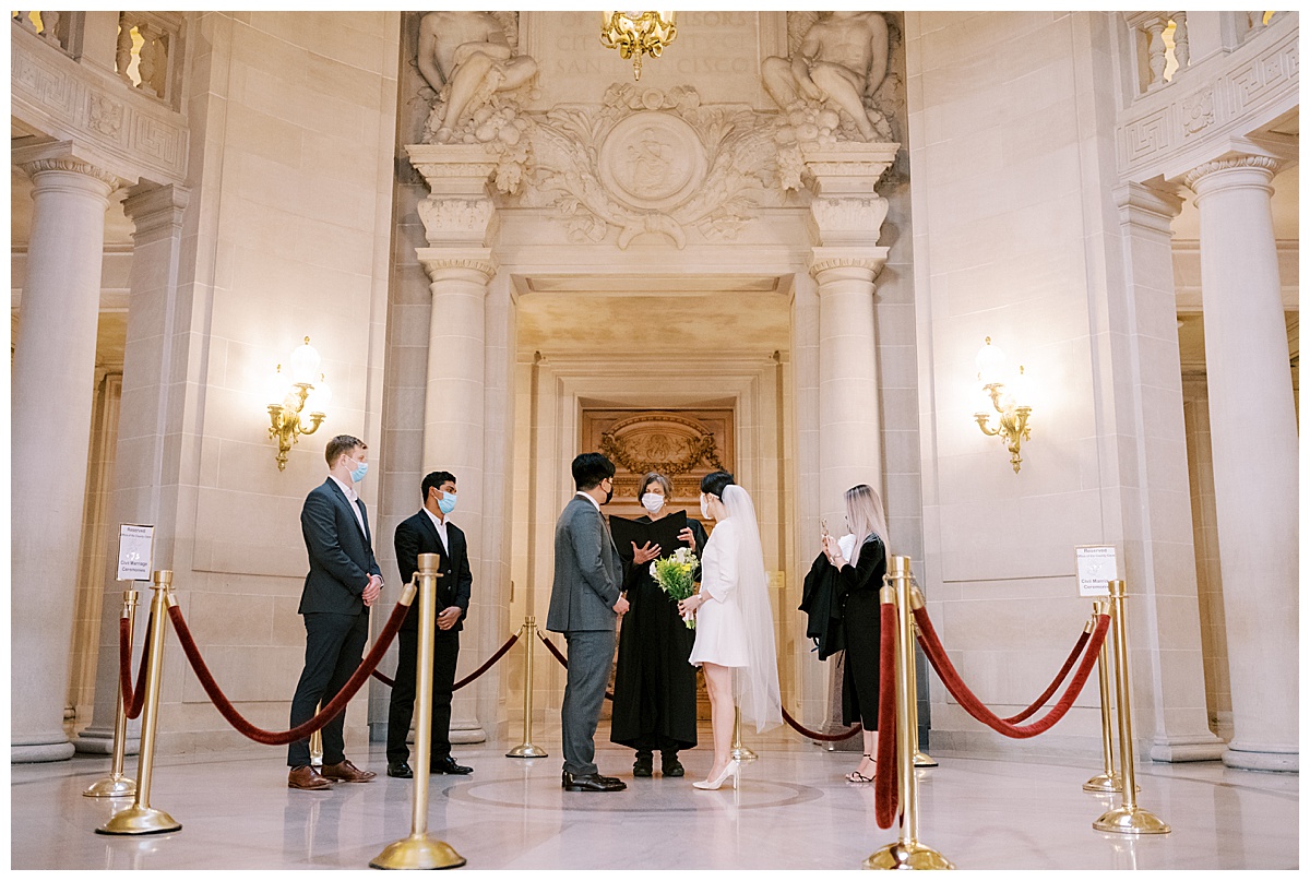 Danielle & Ron's cool and stylish SF City Hall wedding ceremony
