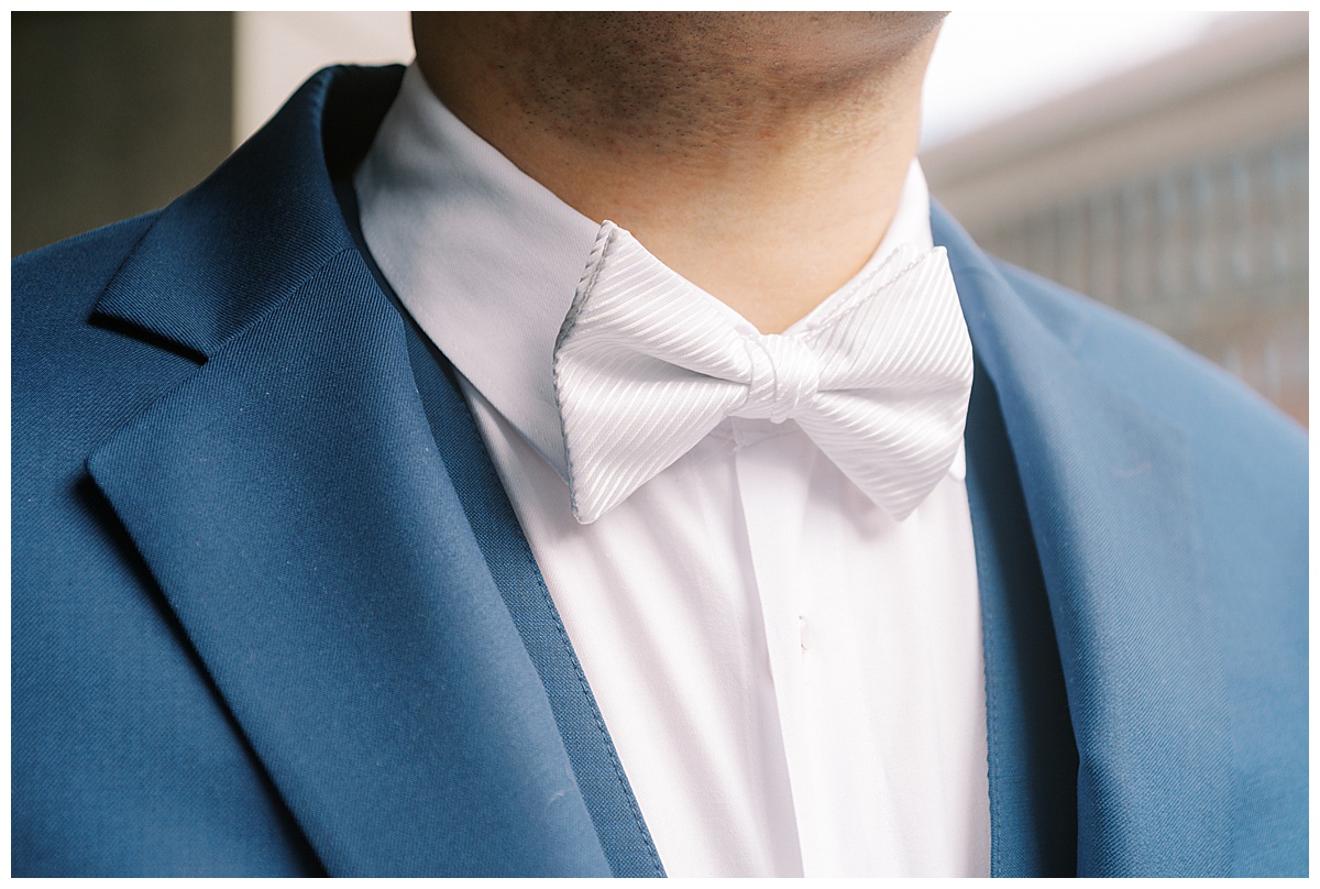 Devon's all white tie for the Golden Gate Club wedding