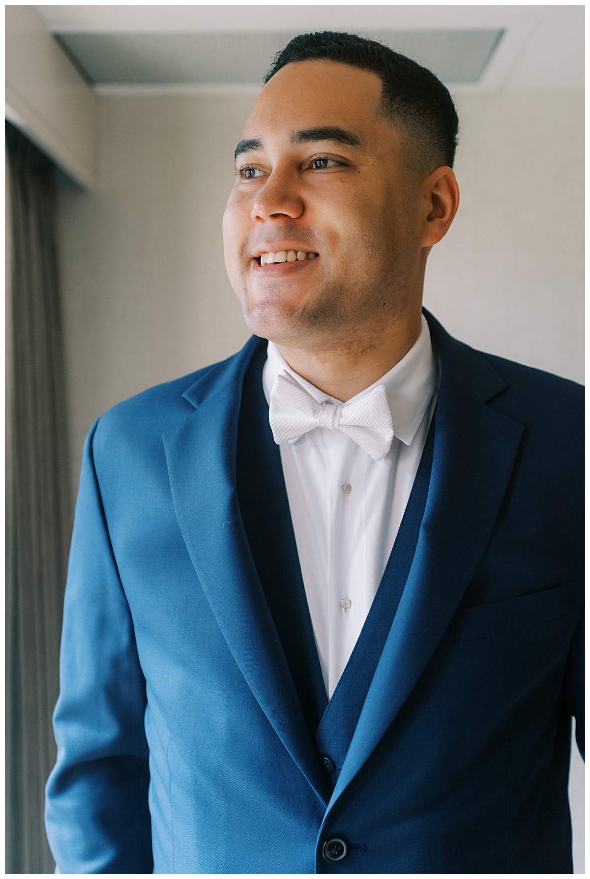 Devon, ready for the Golden Gate Club wedding ceremony