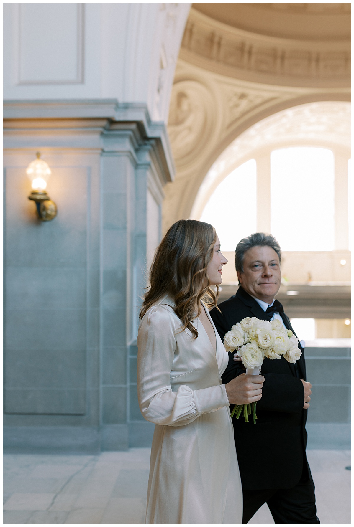 Caitlin and Guilherme's glamorous SF City Hall elopement ceremony