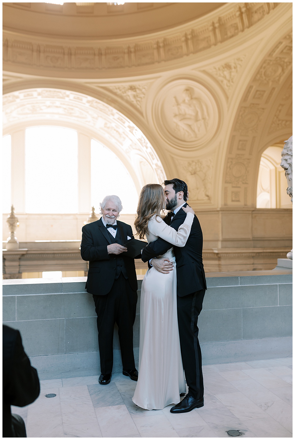 Caitlin and Guilherme's glamorous SF City Hall elopement ceremony