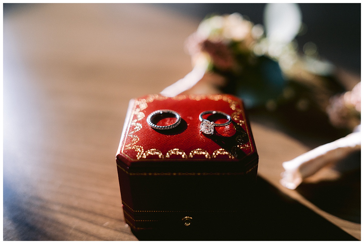 Wedding rings for the outdoor Presidio Chapel wedding