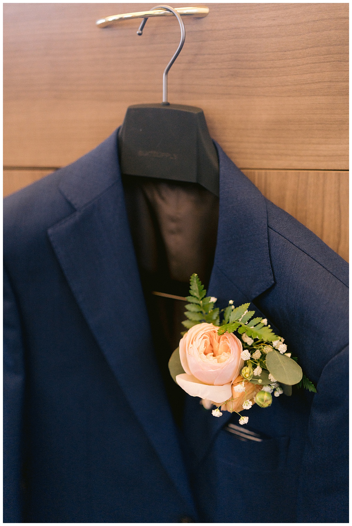 Edwards wedding suit jacket and boutonniere