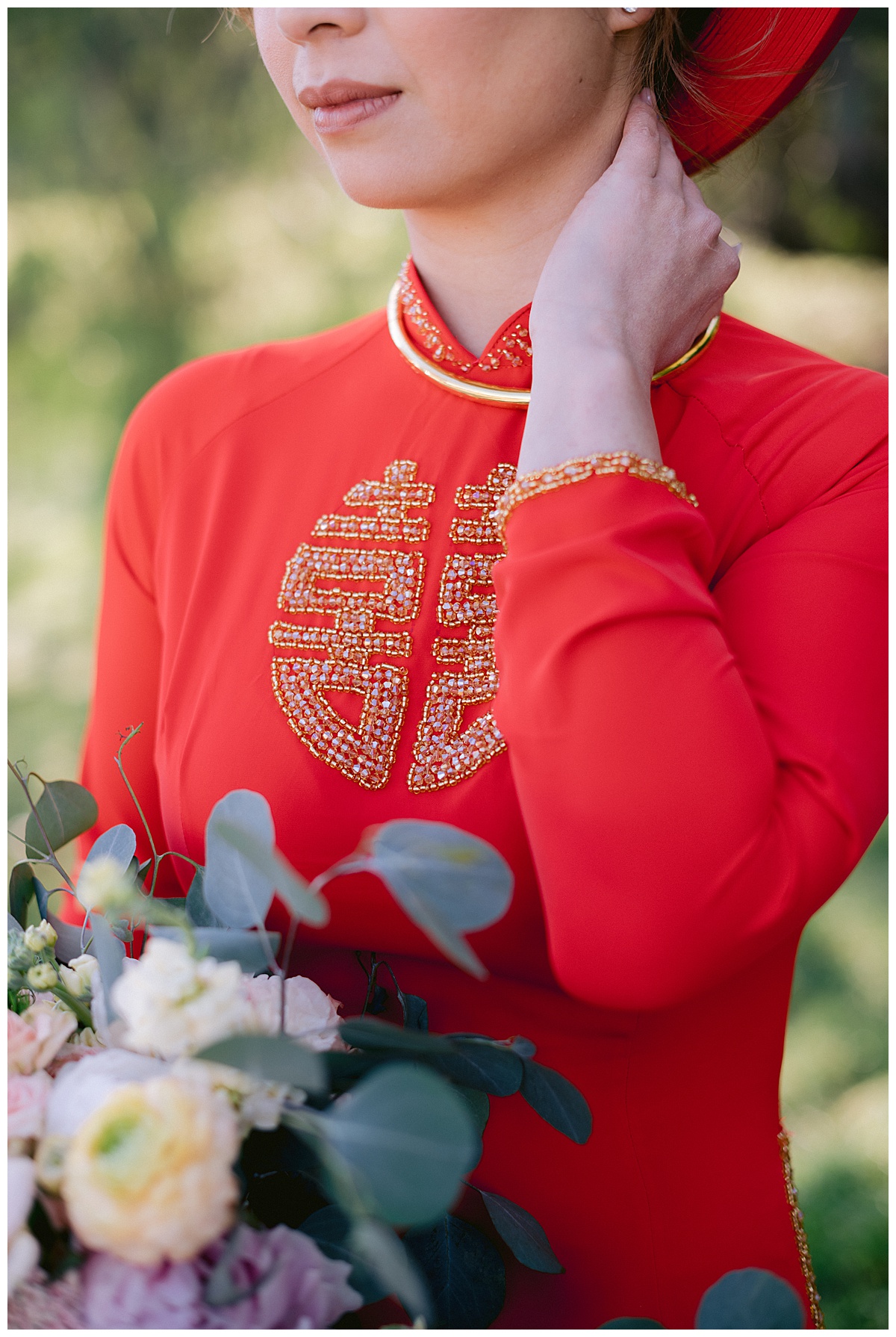 Beaded detail on Vivian's tea ceremony dress