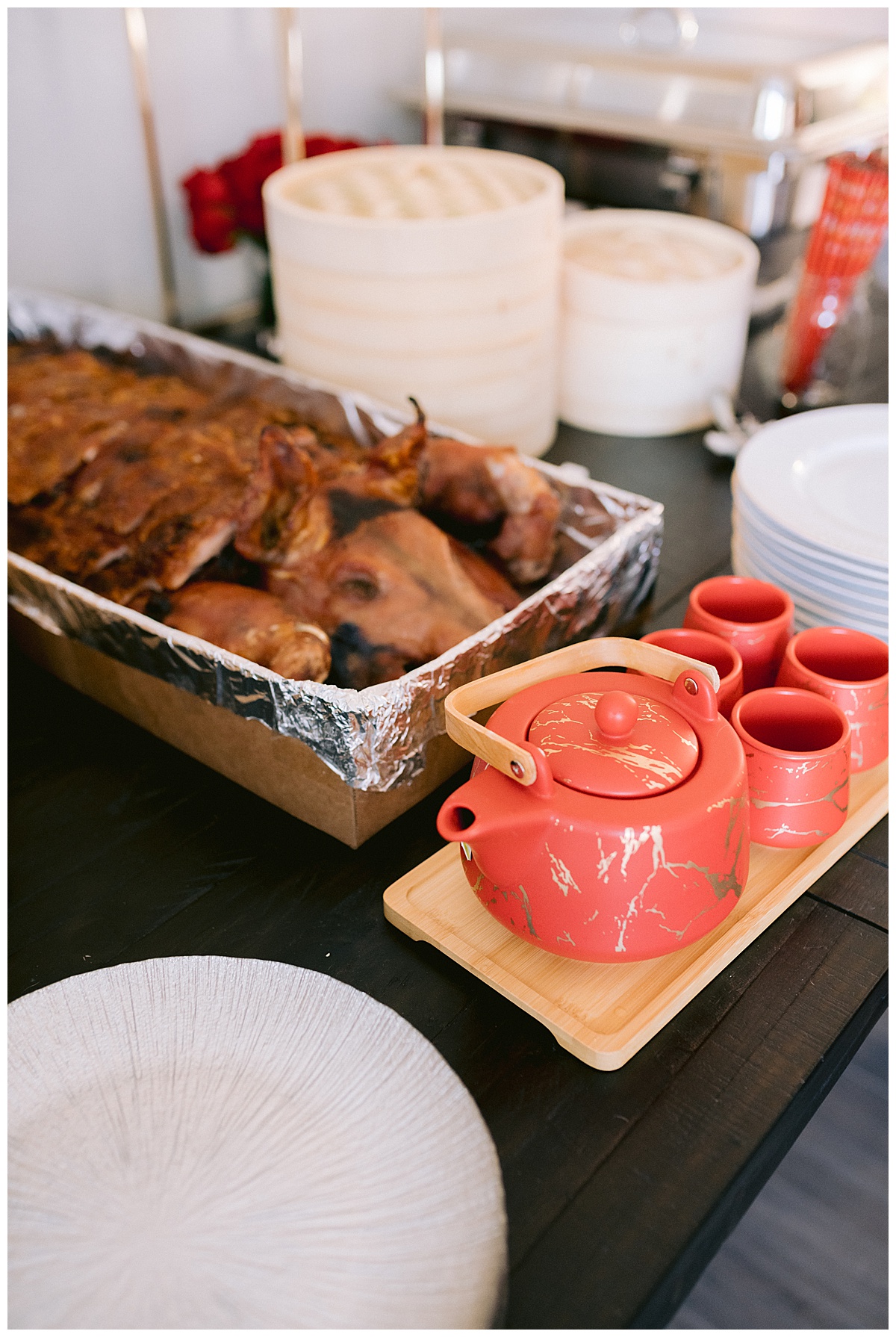 Tea and food for the tea ceremony