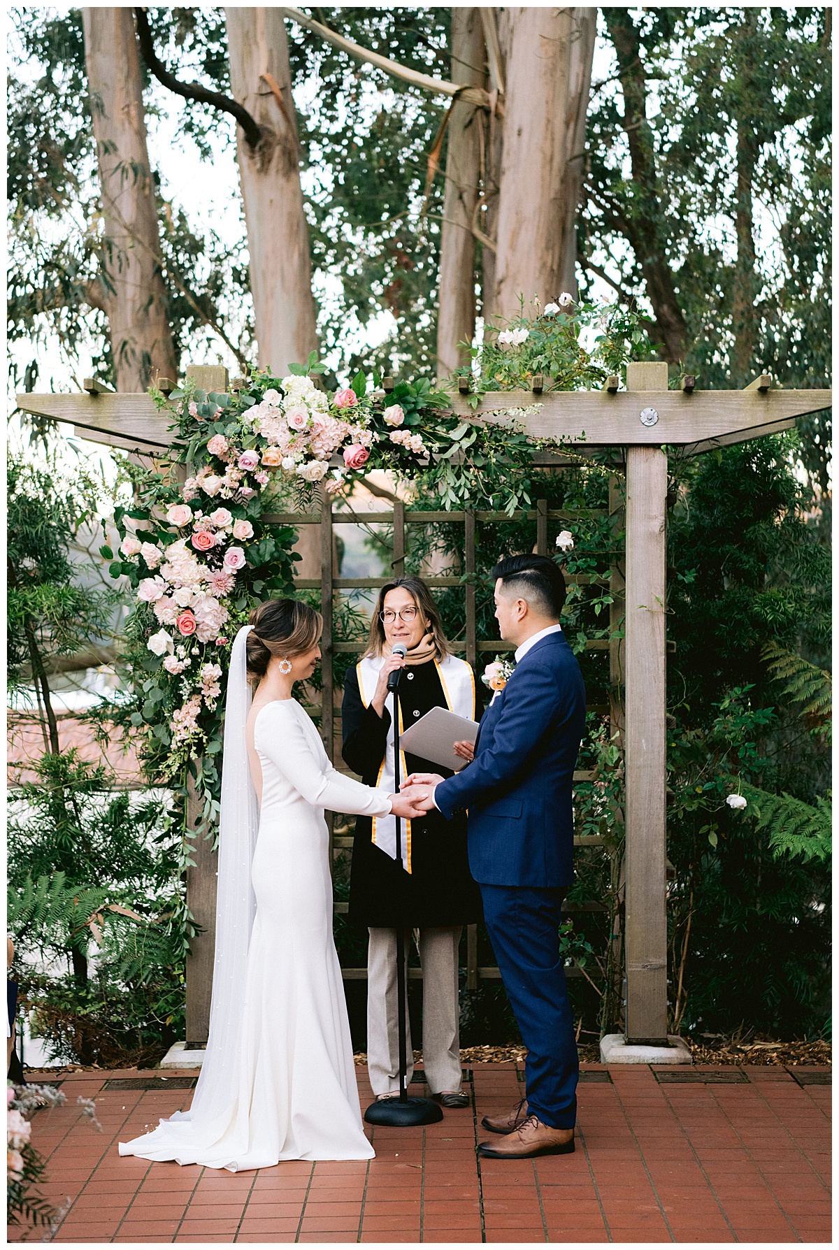Vivian and Edward's outdoor Presidio Chapel wedding ceremony