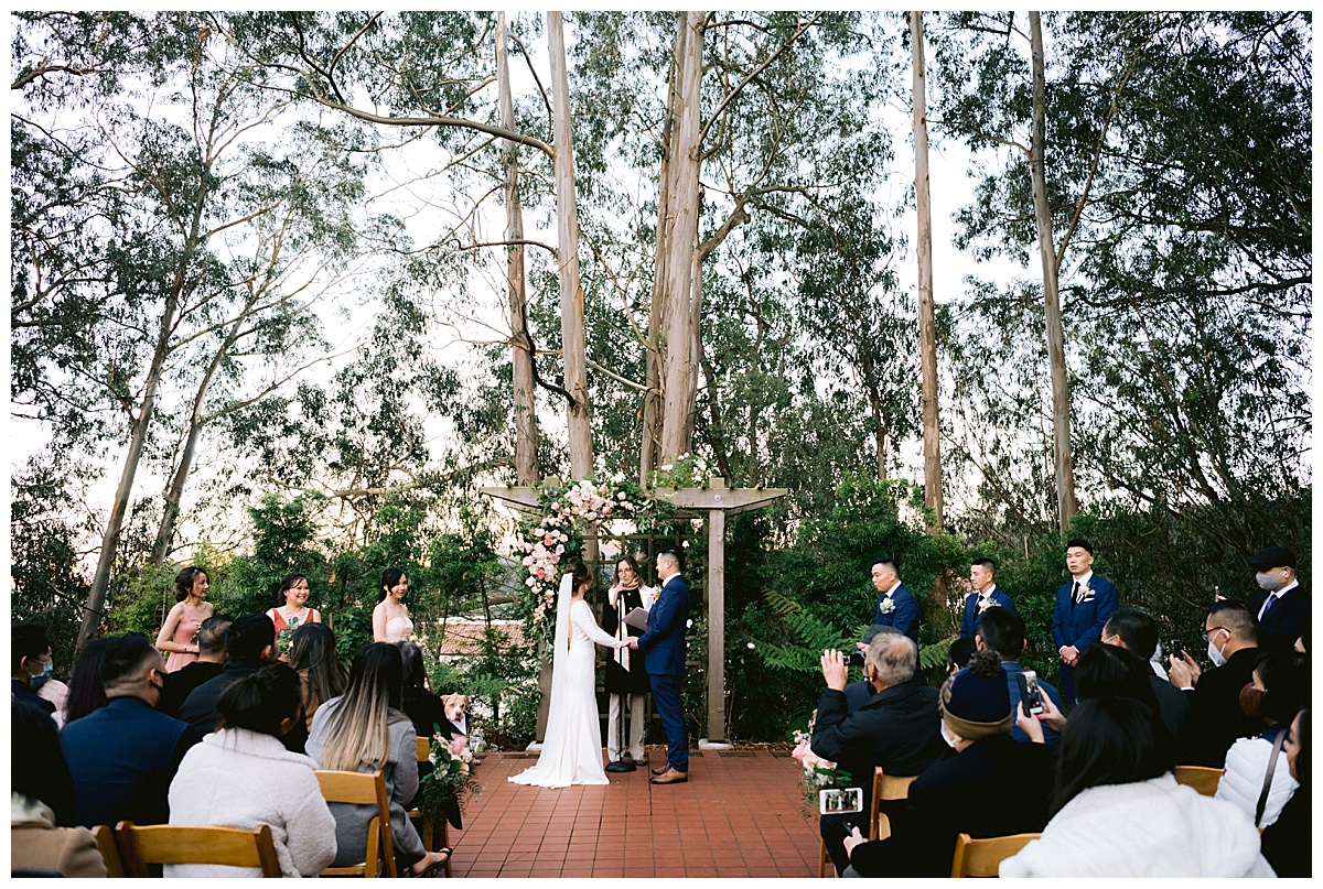 Vivian and Edward's outdoor Presidio Chapel wedding ceremony