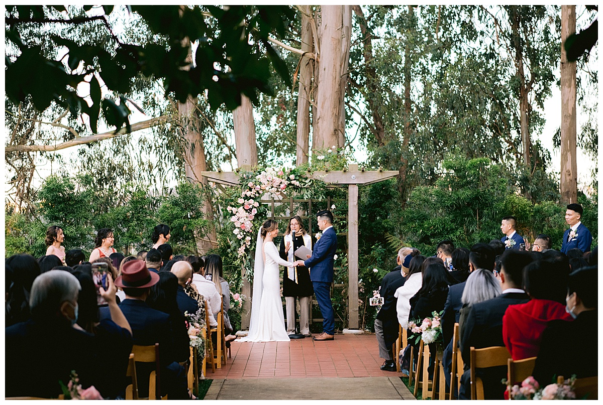 Vivian and Edward's outdoor Presidio Chapel wedding ceremony