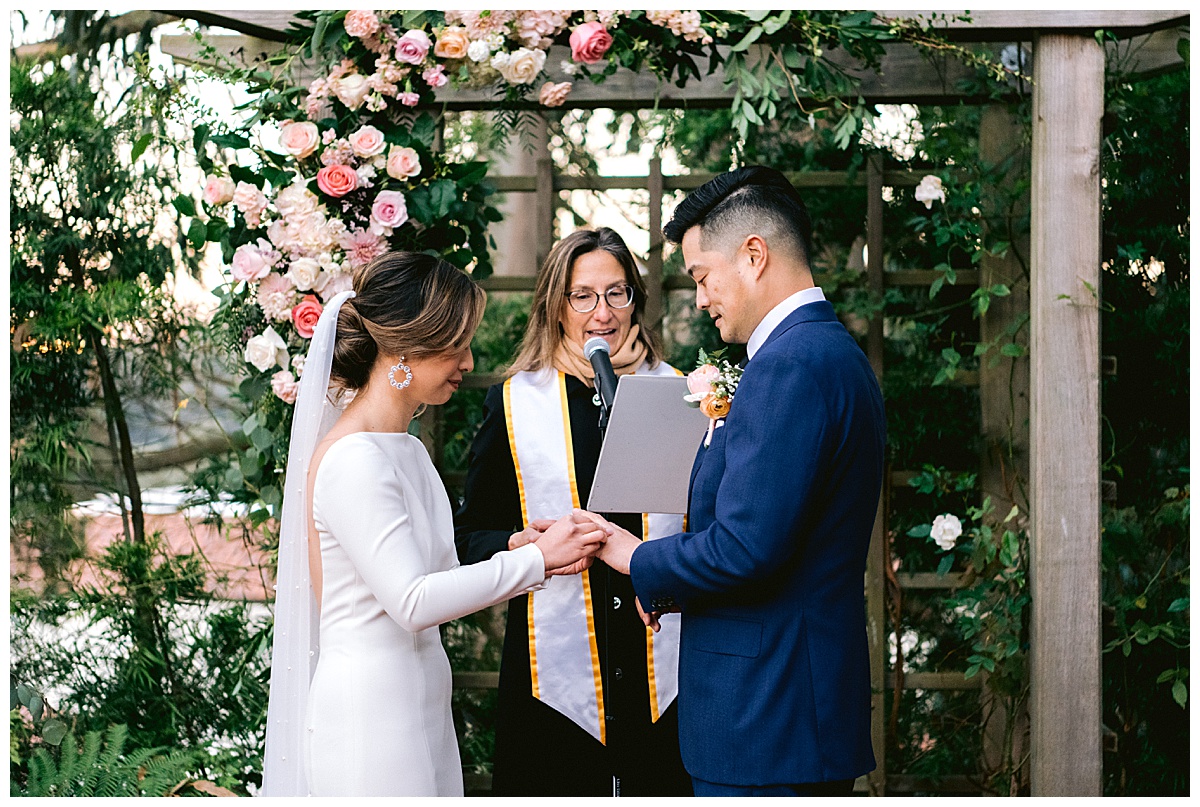 Vivian and Edward's outdoor Presidio Chapel wedding ceremony