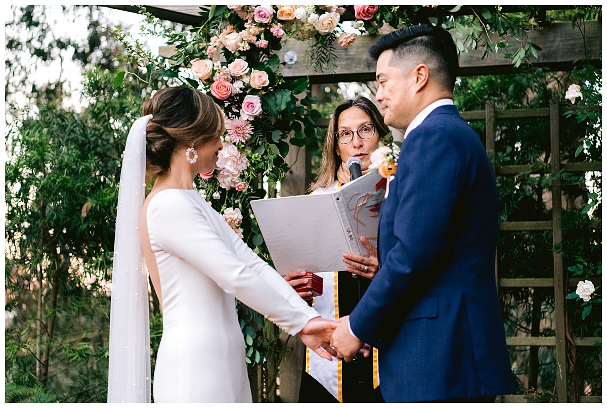 Vivian and Edward's outdoor Presidio Chapel wedding ceremony