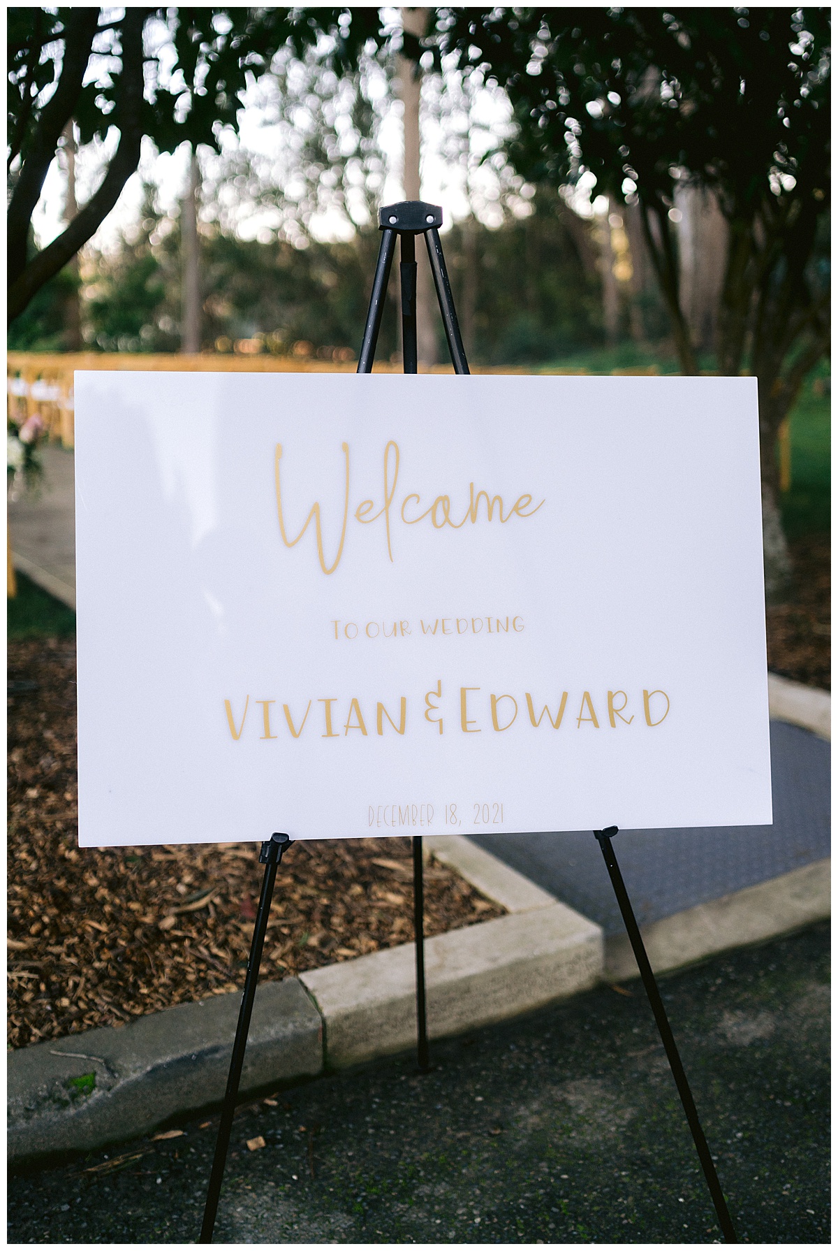 Custom signage for Vivian and Edwards wedding