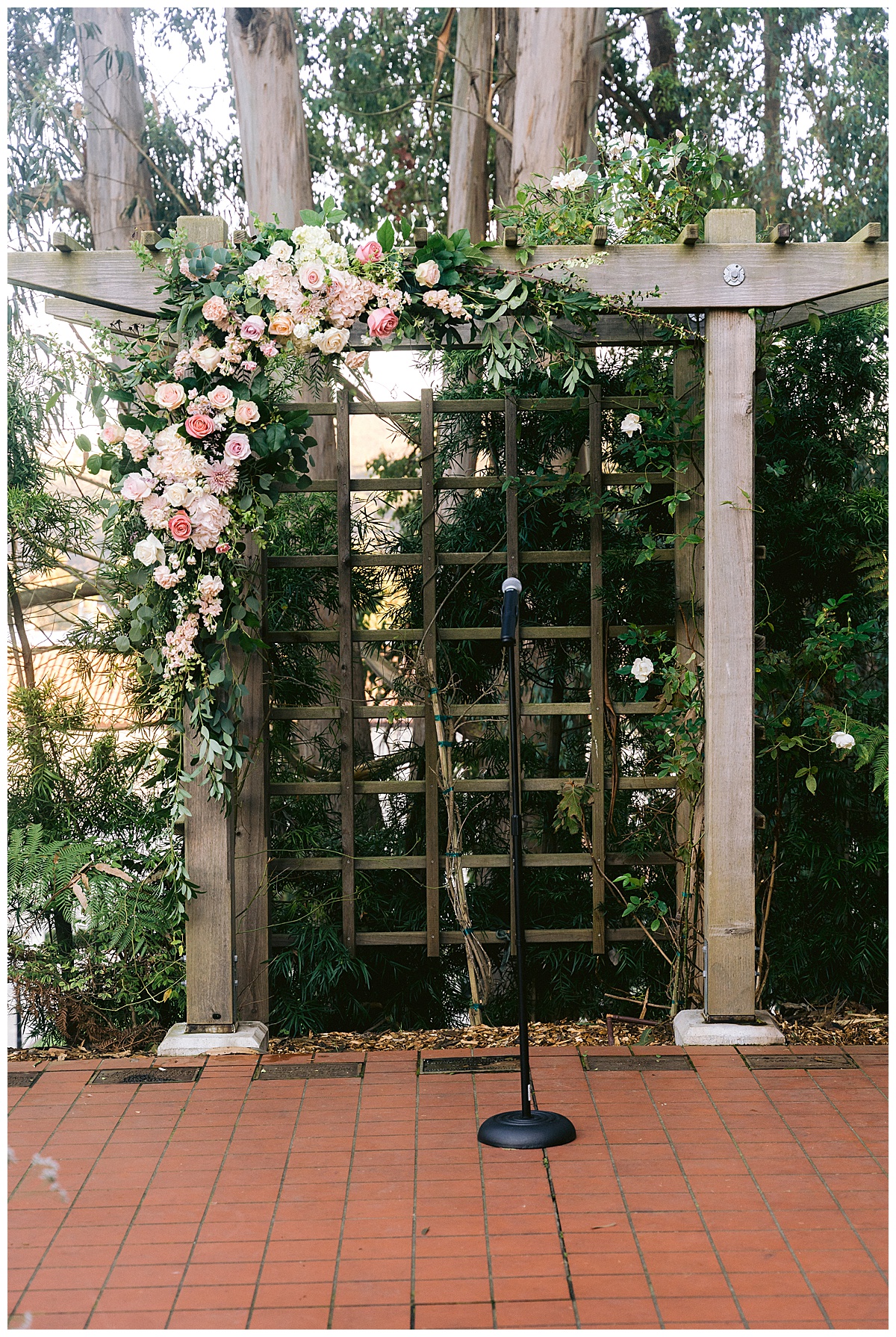 Rose decorated ceremony site