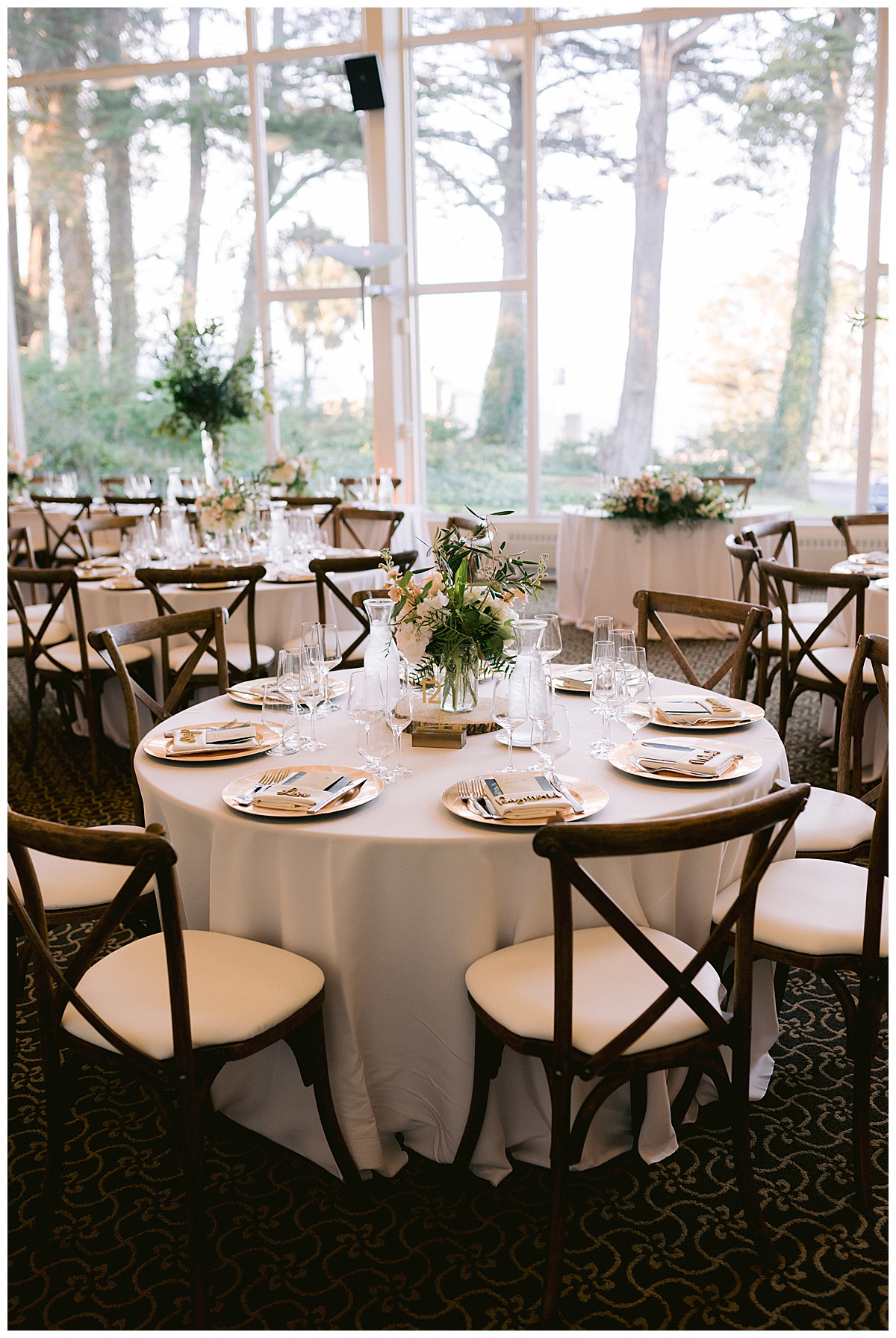 Vivian and Edward's Presidio Chapel wedding reception