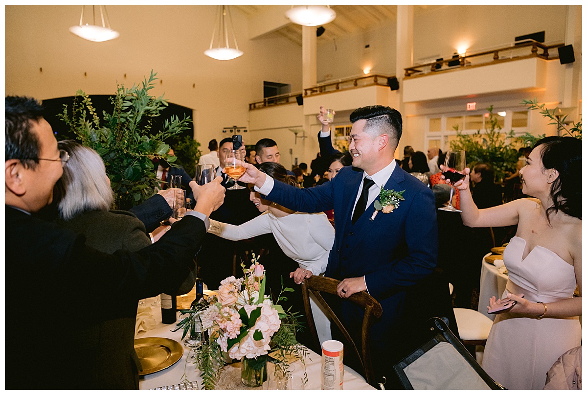 Vivian and Edward's Presidio Chapel wedding reception
