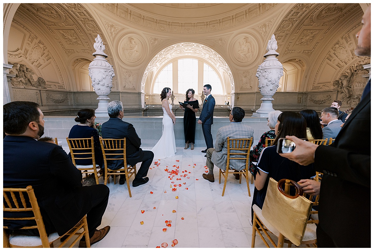 Hillary and Nick's vintage glam SF City Hall wedding ceremony