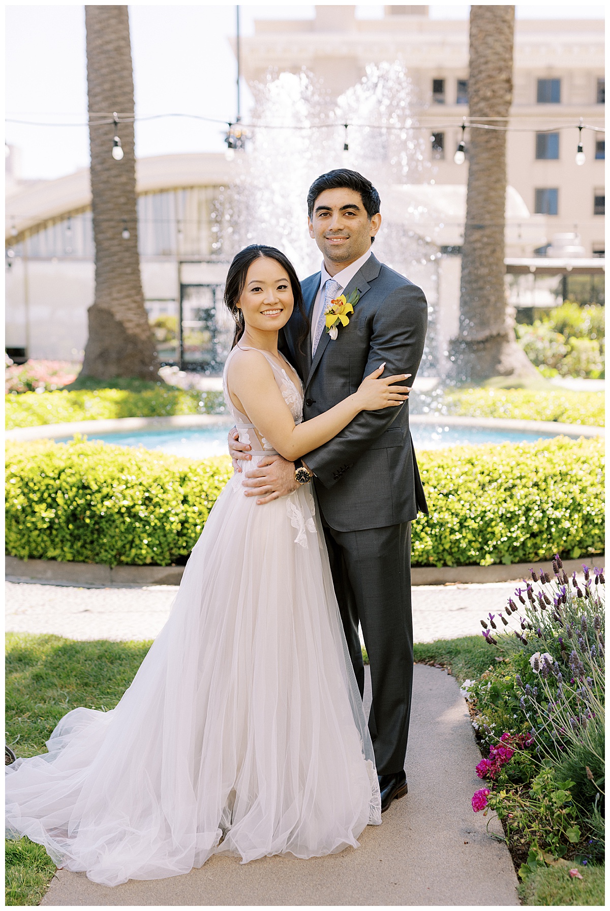 Portrait of Mary and Ashir before their fairytale SF City Hall elopement