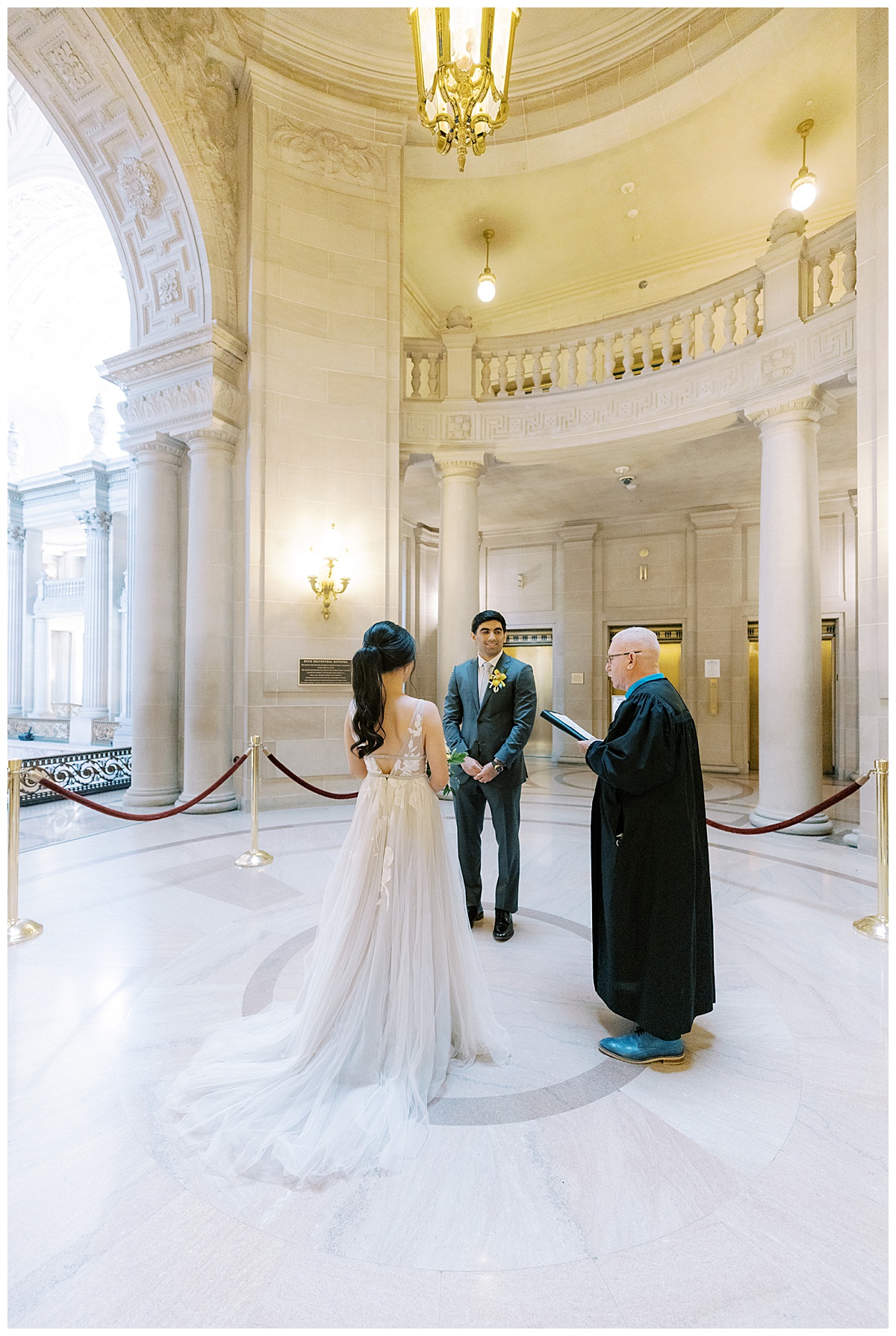 Mary and Ashir's fairytale SF City Hall elopement ceremony