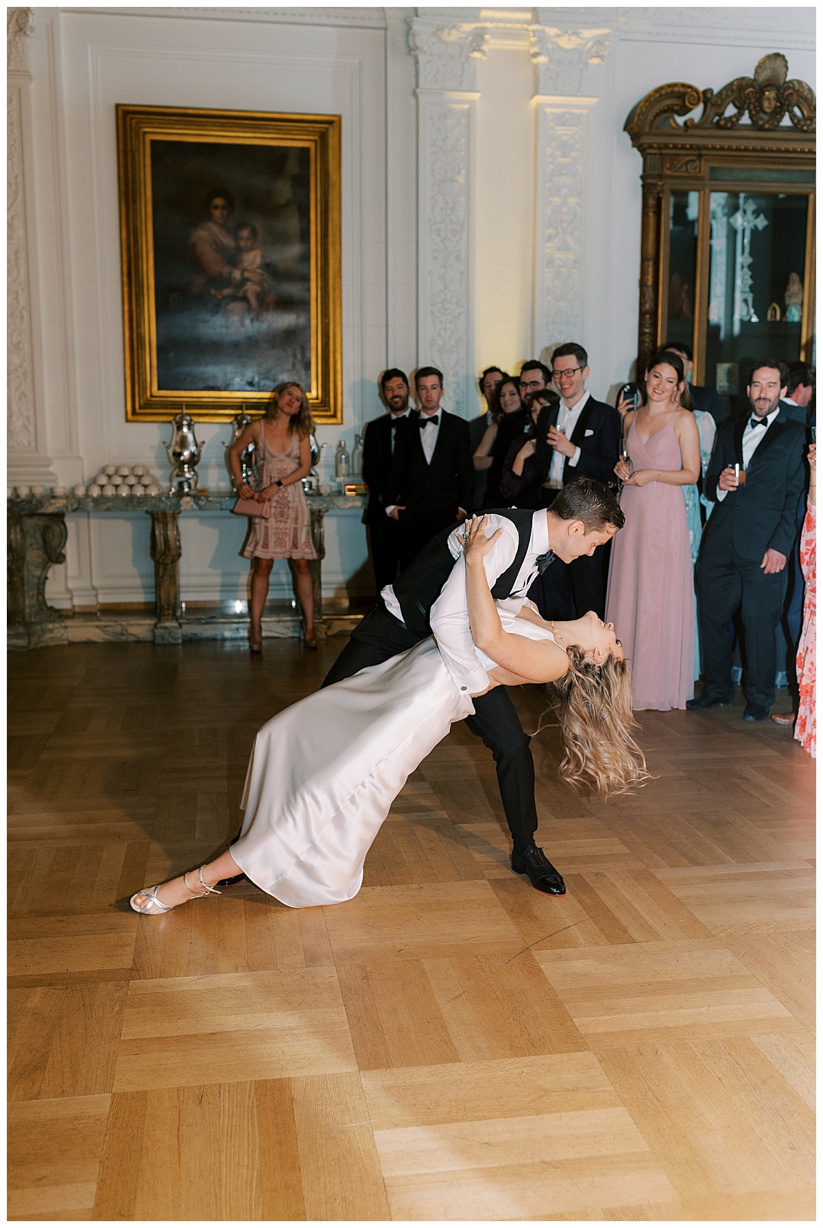 Couple's first dance at wedding reception