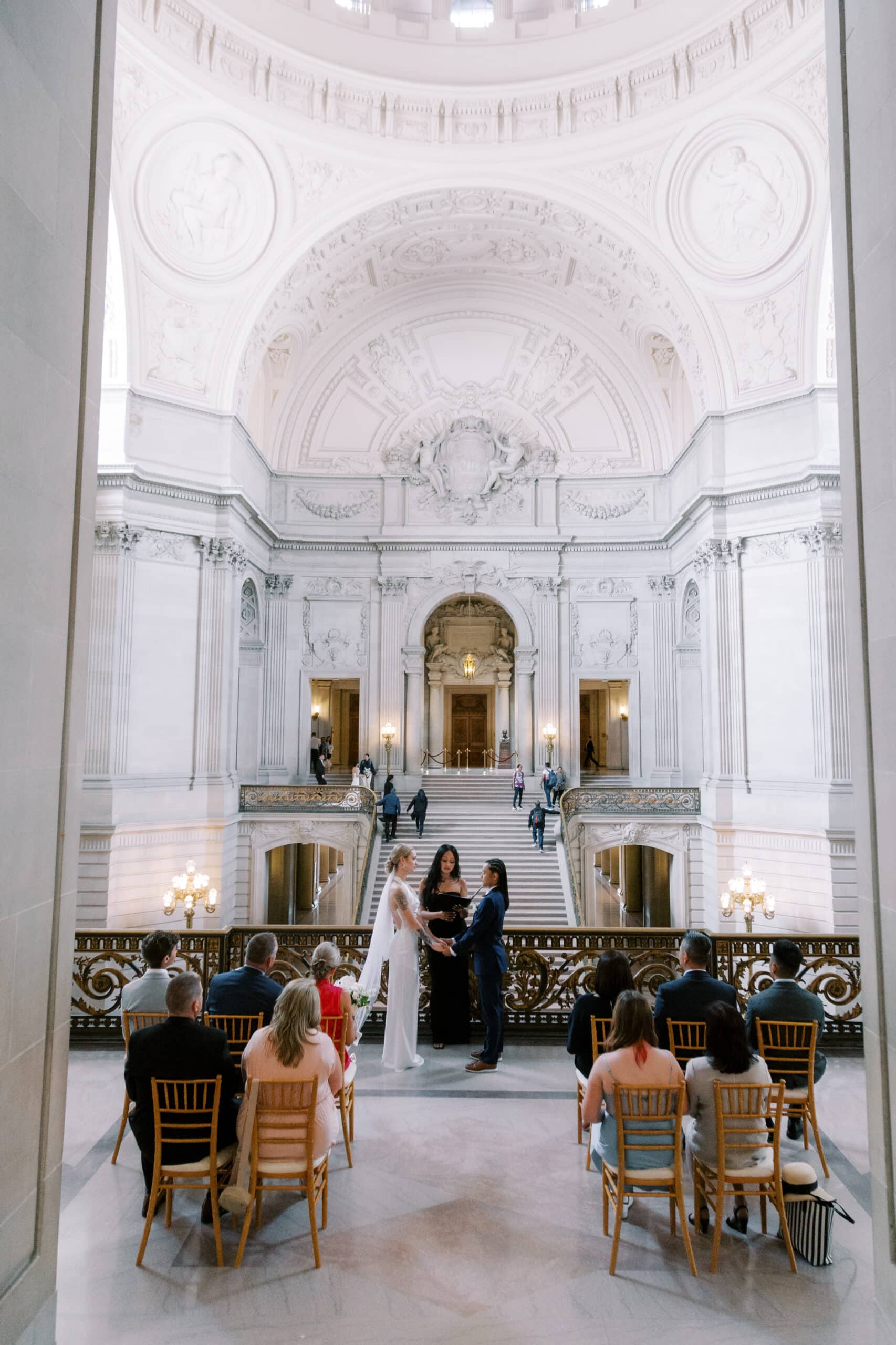 wedding ceremony on the mayors balcony at San Francisco city hall