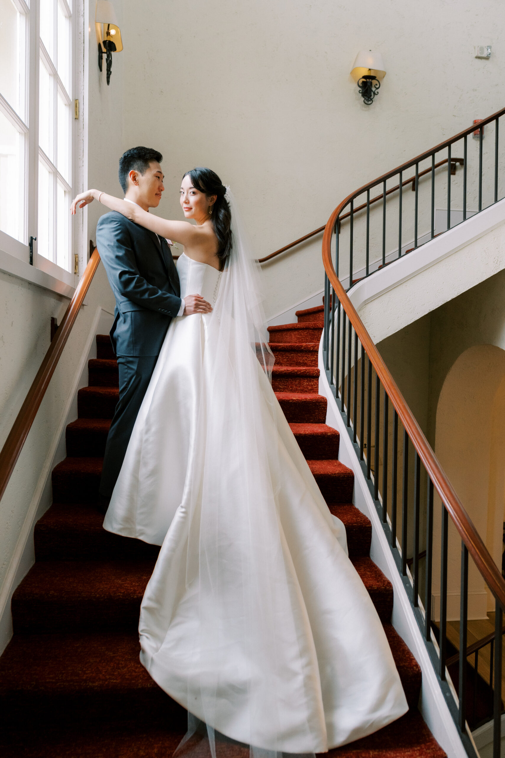 Olympic-Club-wedding-couple-portrait-stairs