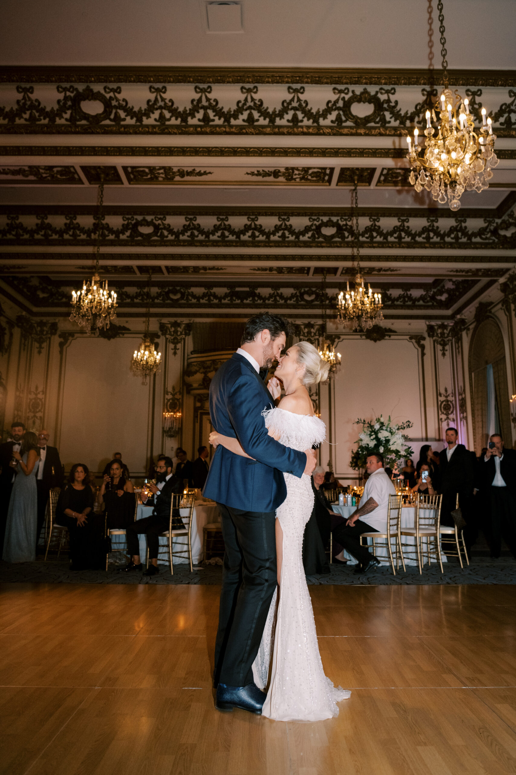couple first dance wedding reception at fairmont San Francisco