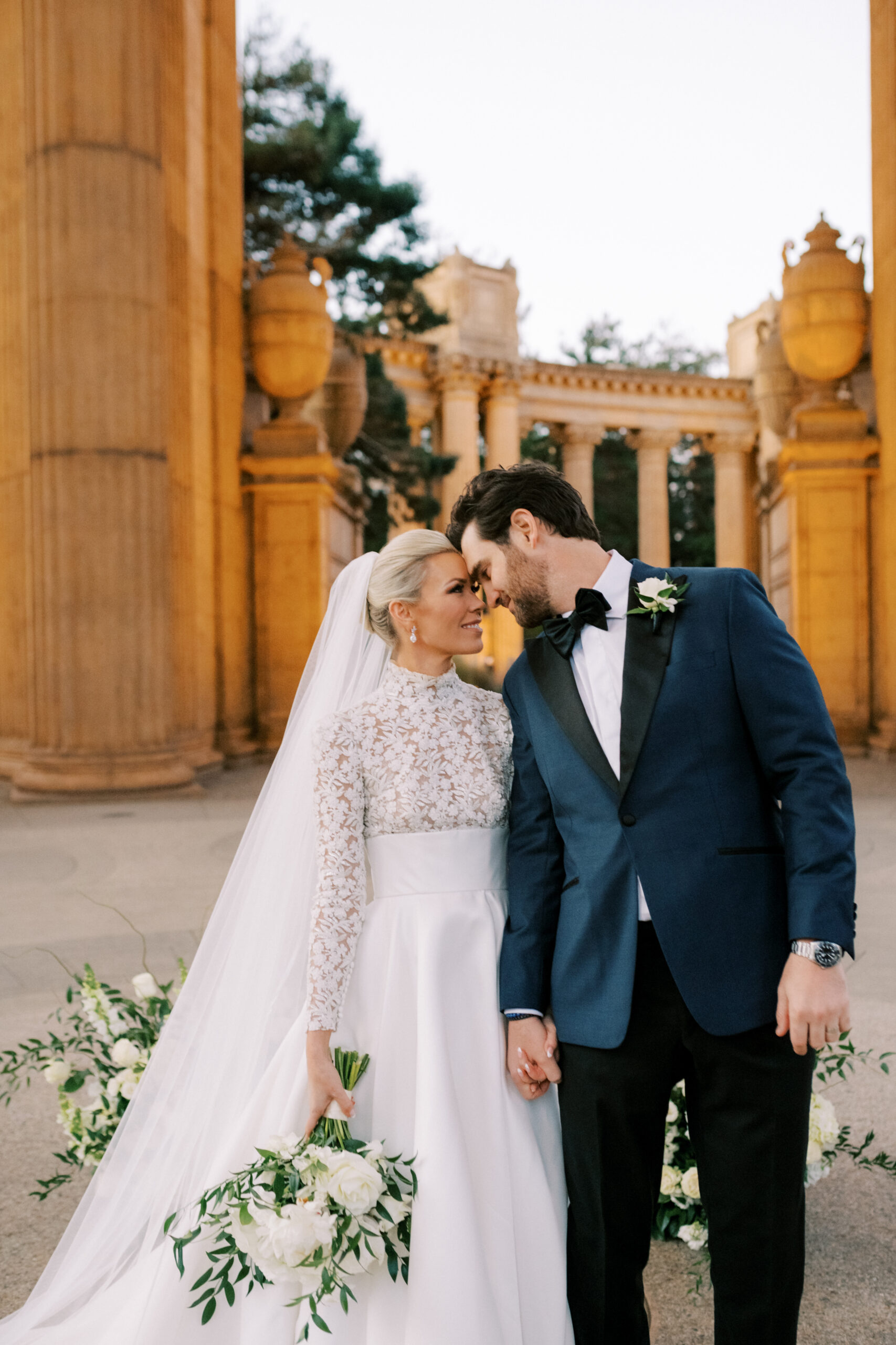 classic couples portrait at palace of fine arts wedding