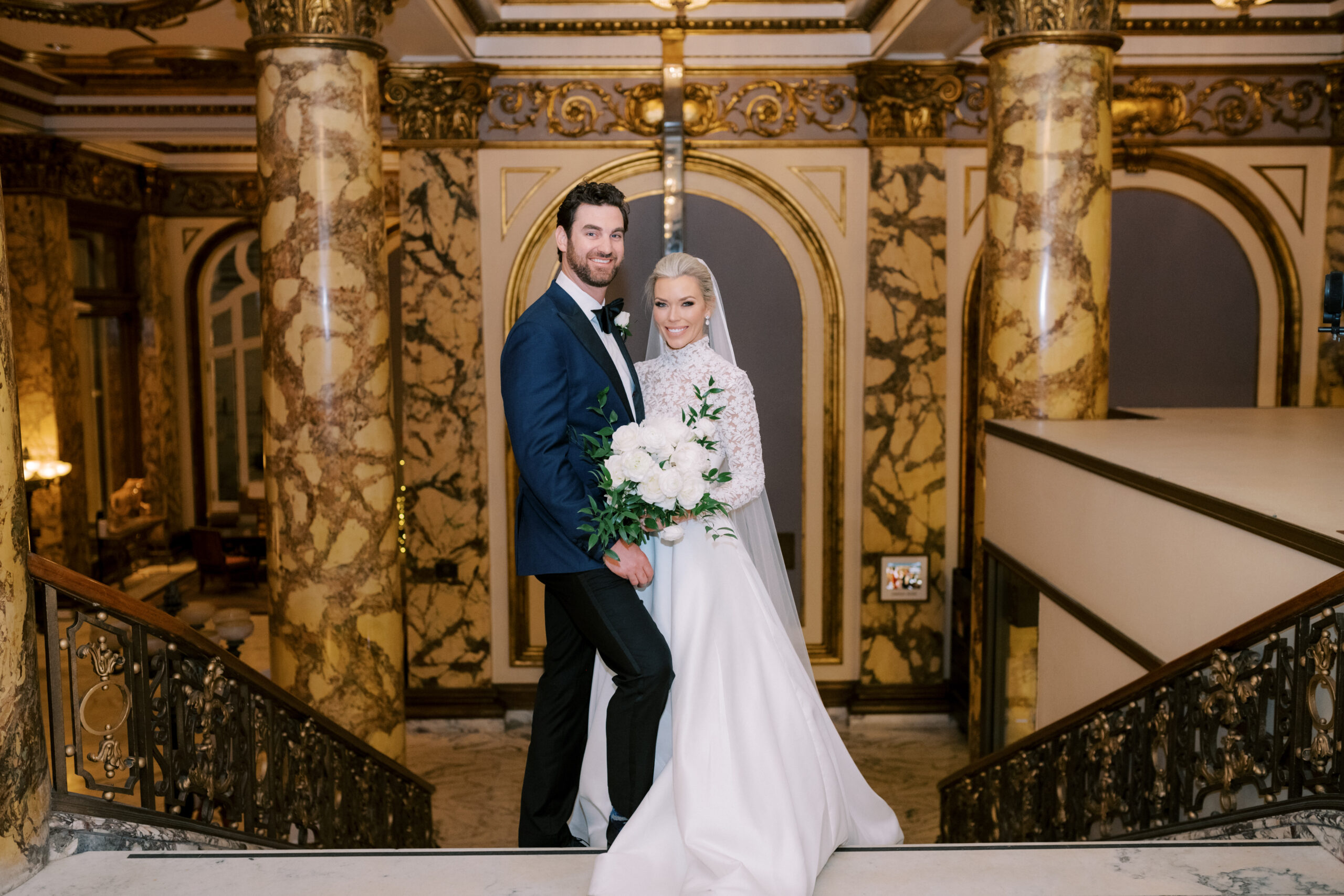 classic newlywed couples portrait Fairmont San Francisco